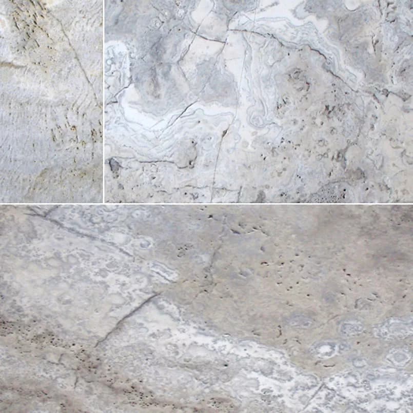 Tuscany Silver Travertine 8X16X3 cm Tumbled Pavers material