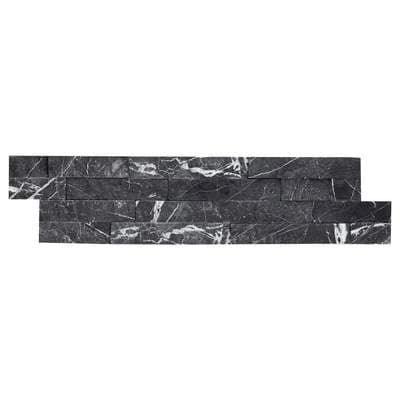 Marquina Nero Ledger Panel 6"x24" Splitface Marble Wall Tile material