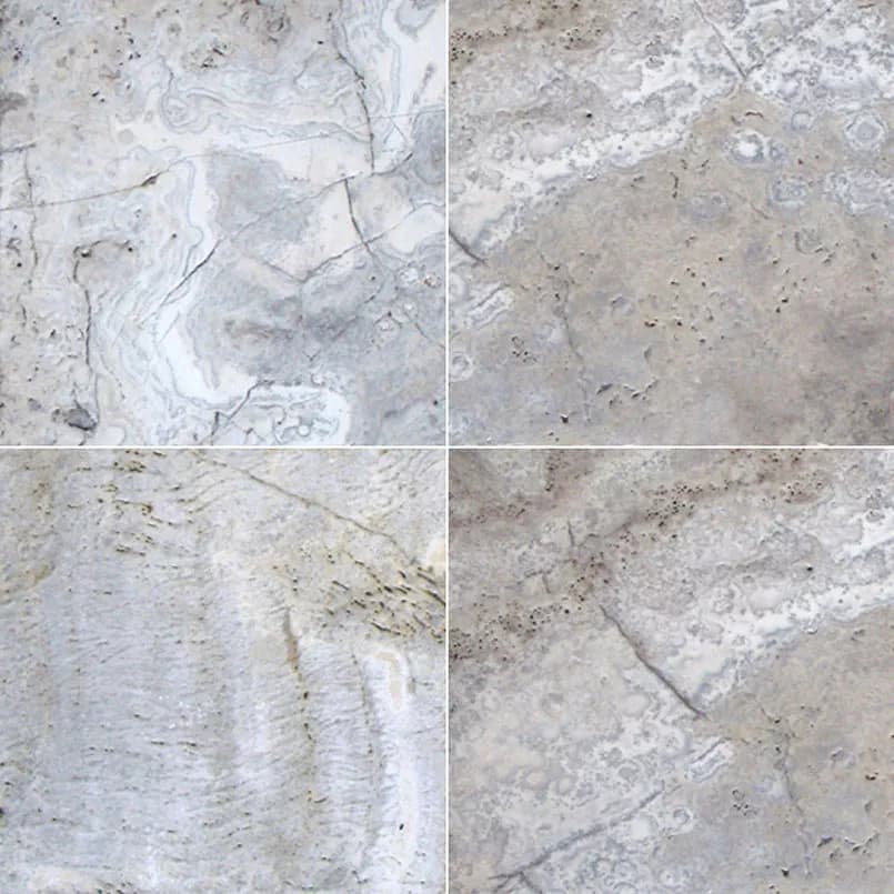 Tuscany Silver Travertine 24X24X3 cm Tumbled Pavers material