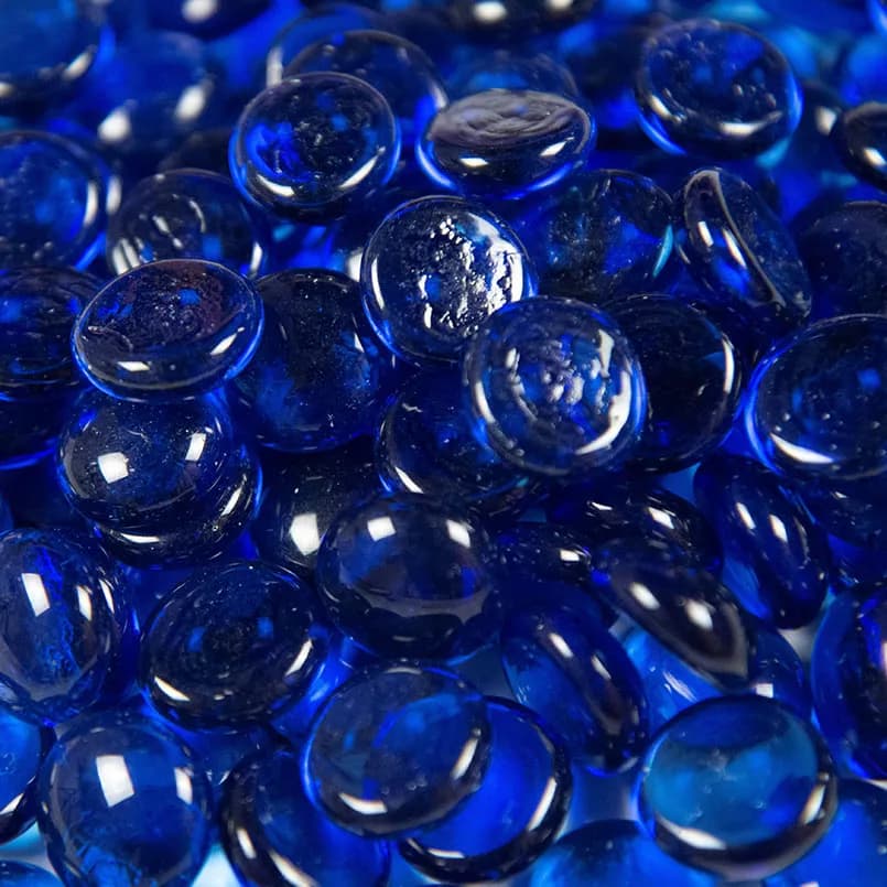 Fire Glass Sapphire blue Round 0.5" 10 Lbs Bag material