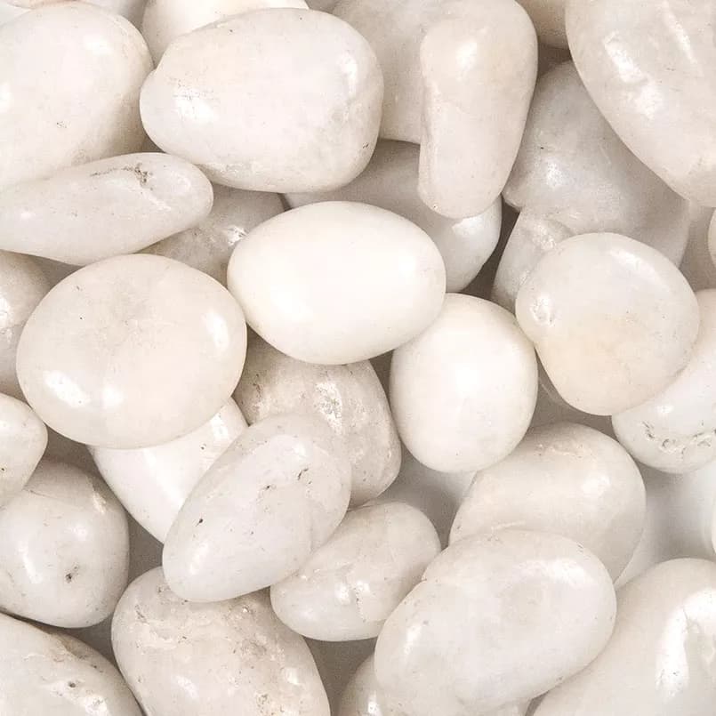 Piedra White Polish Peeble .75-1.25In 40 Lbs Bag material