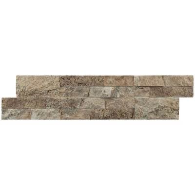 Rockmount Philadelphia Splitface Ledger Panel 6"x24" Natural Travertine Wall Tile - MSI Collection material