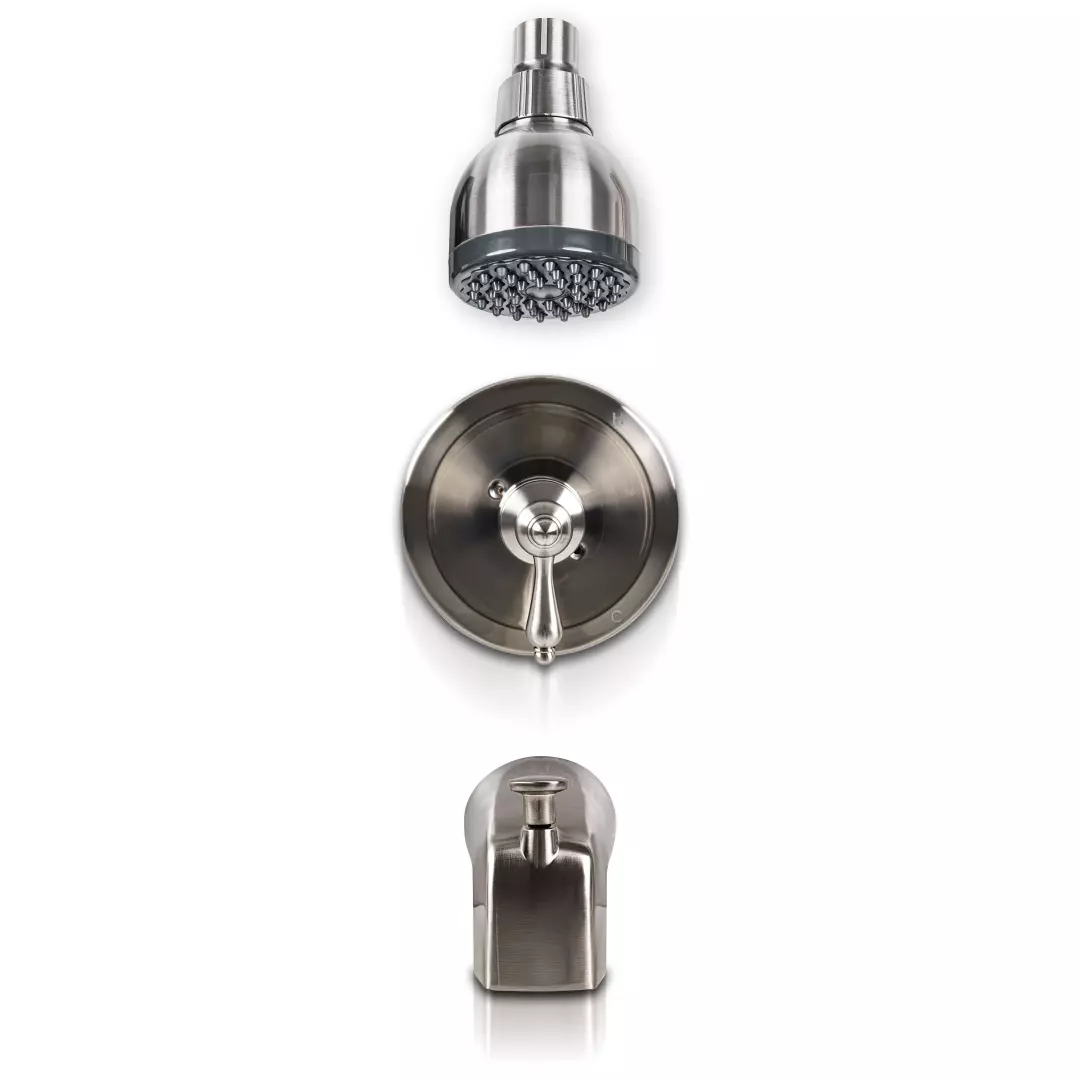 1 Handle Shower/Tub Faucet With Valve- 607 Brush Nickel material