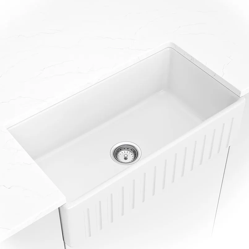 Single Bowl 33X18 White Farmhouse Fireclay material