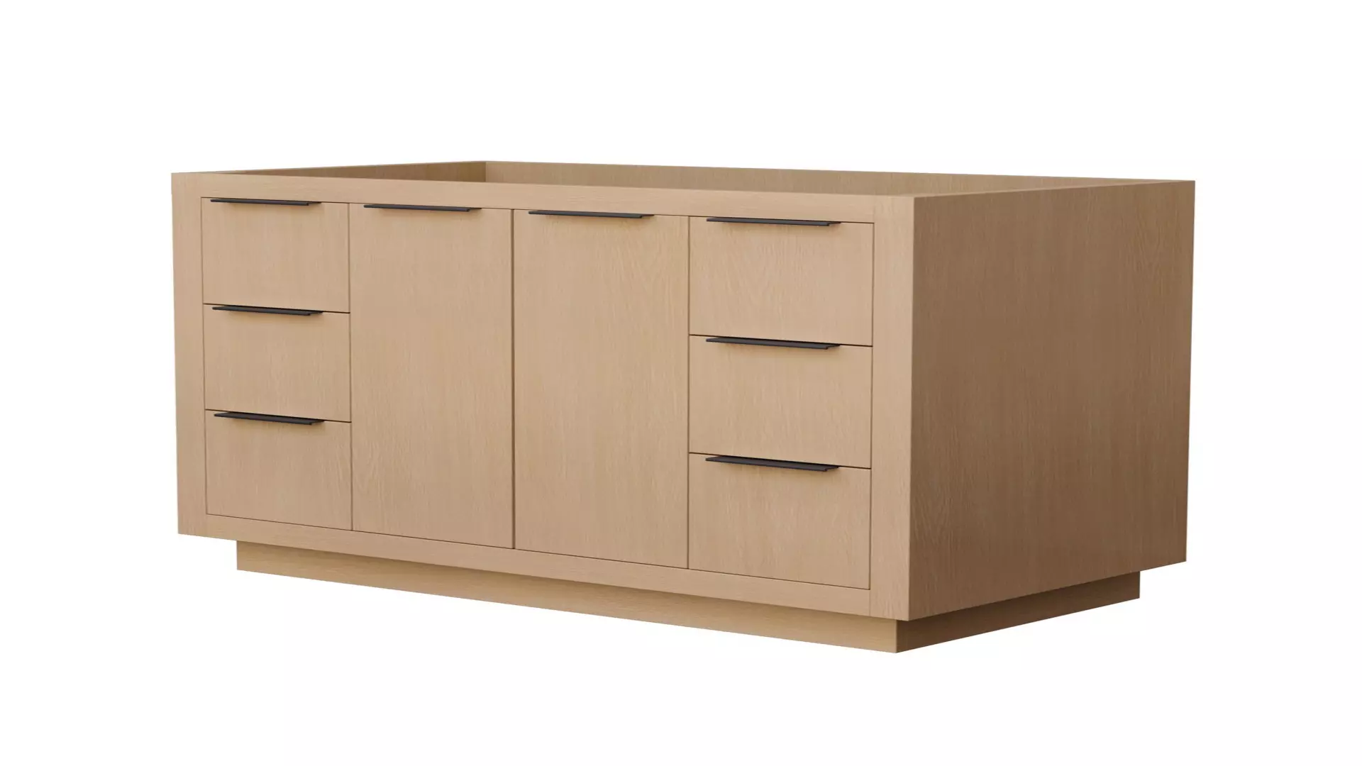 Maroni 42 Inch Single Bathroom Vanity in Light Straw, No Countertop, No Sink, Matte Black Trim material