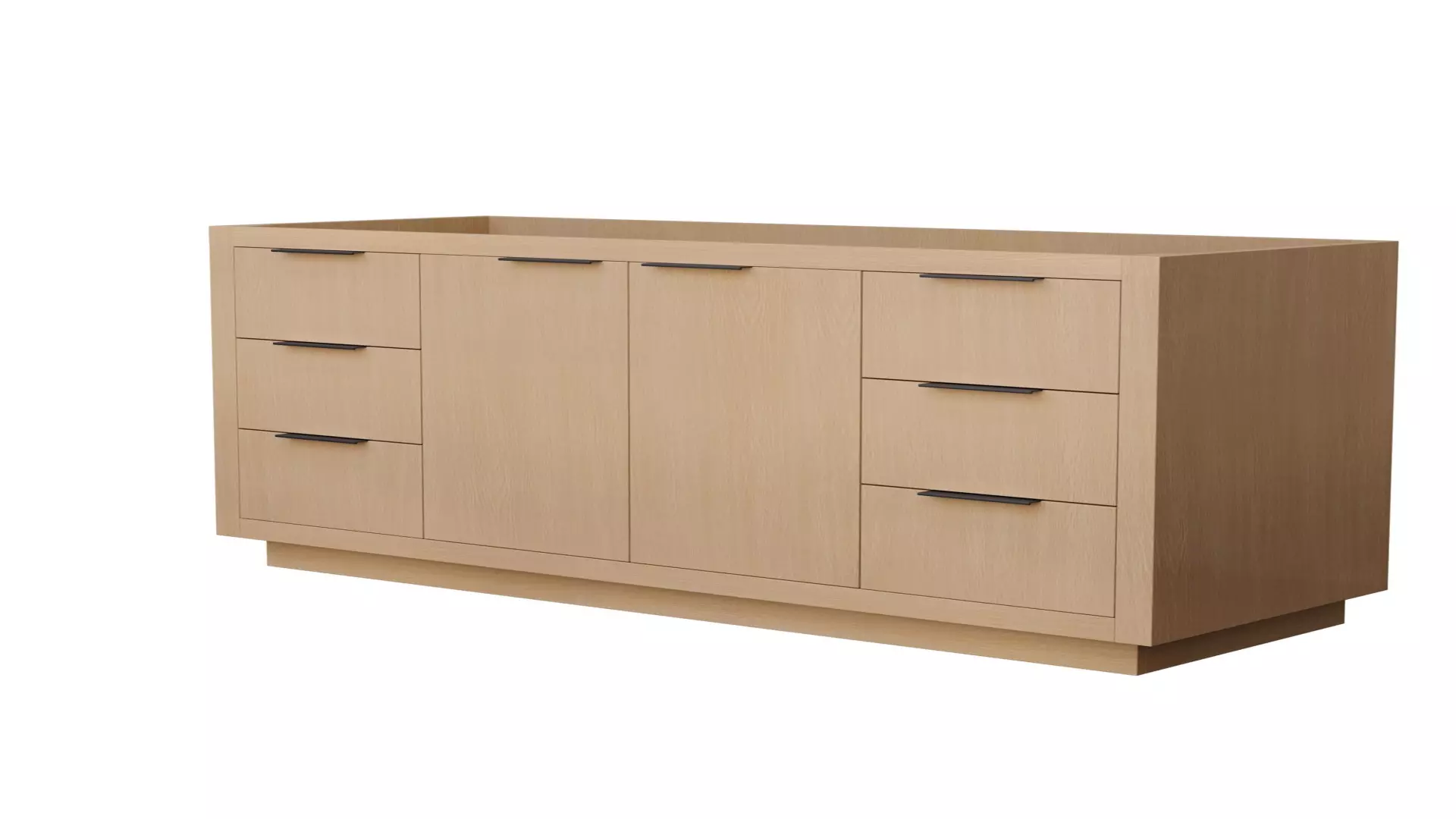 Maroni 60 Inch Single Bathroom Vanity in Light Straw, No Countertop, No Sink, Matte Black Trim material