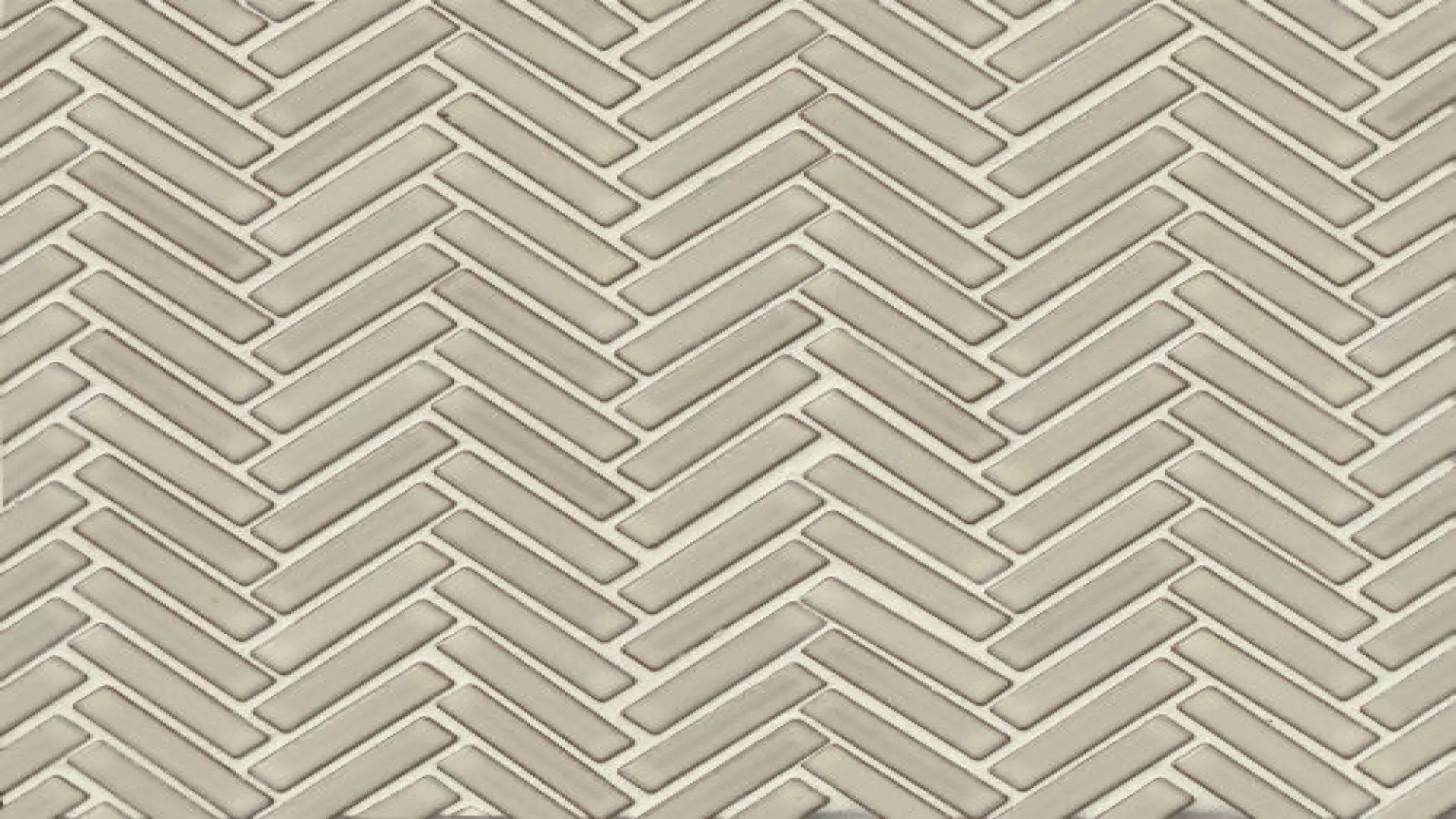 90 1/2" X 2" Herringbone Porcelain Mosaic Tile In Putty material
