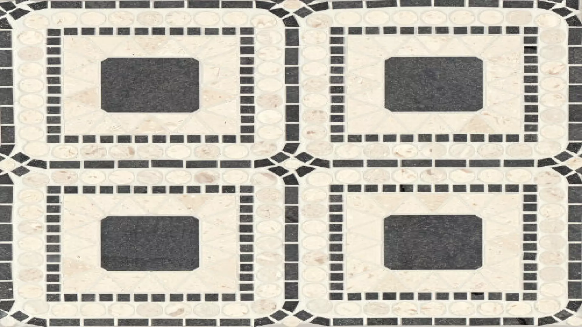 Atrium Honed Marble Blend Mosaic Tile In Myra Beige & Basalt material