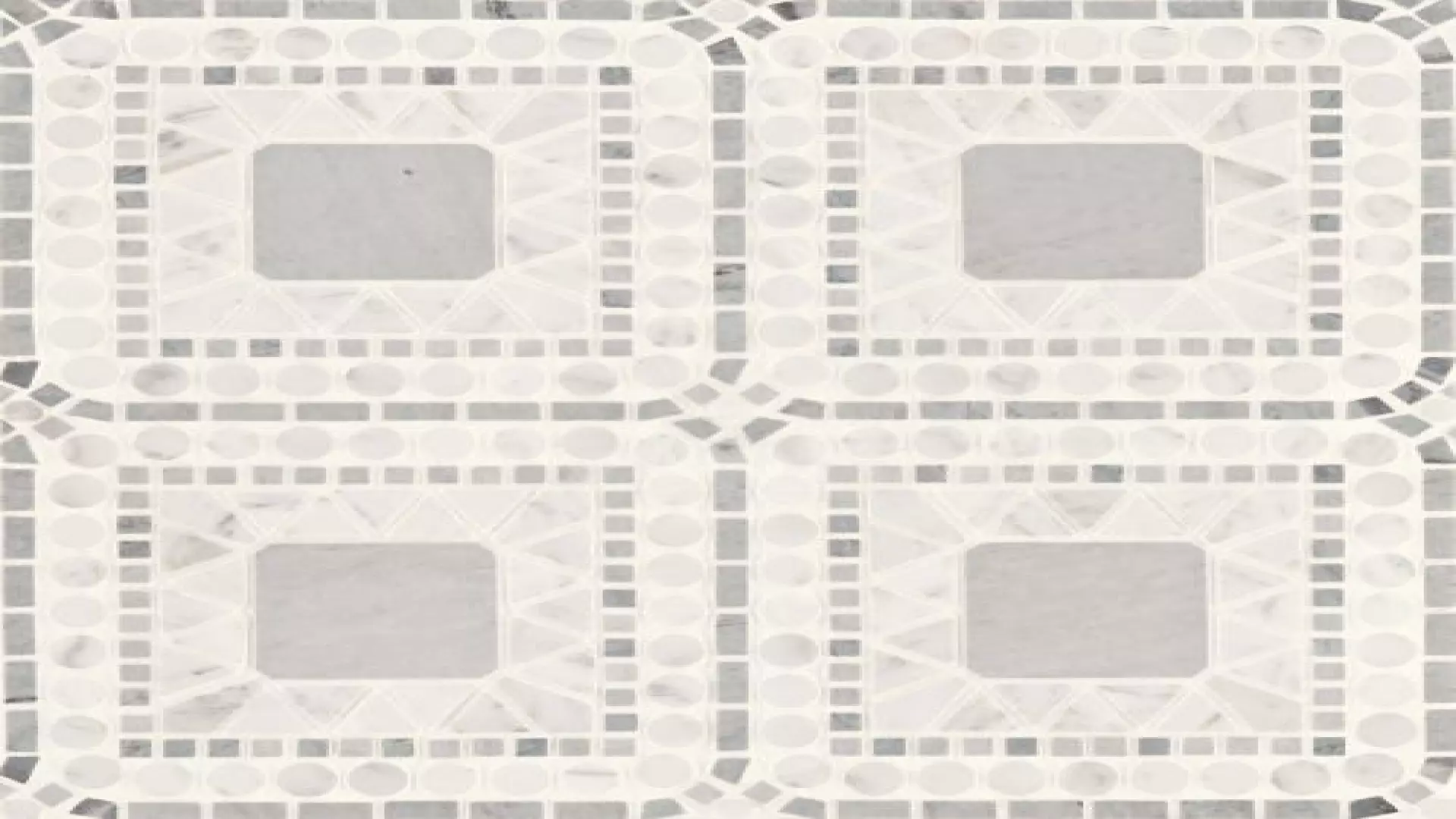 Atrium Honed Marble Blend Mosaic Tile In White Carrara & Bardiglio material