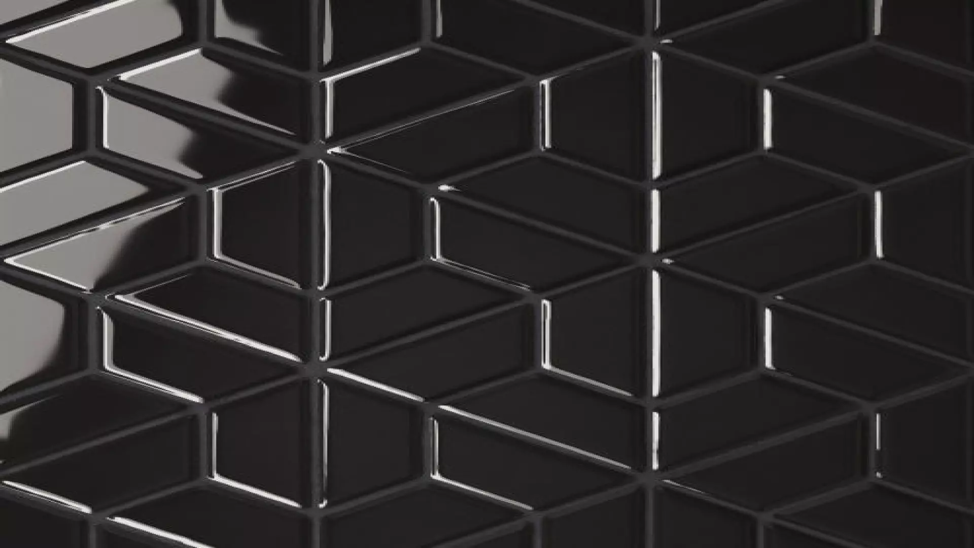 Le Cafe 1" X 2" Half Hexagon Glossy Porcelain Mosaic In Black material
