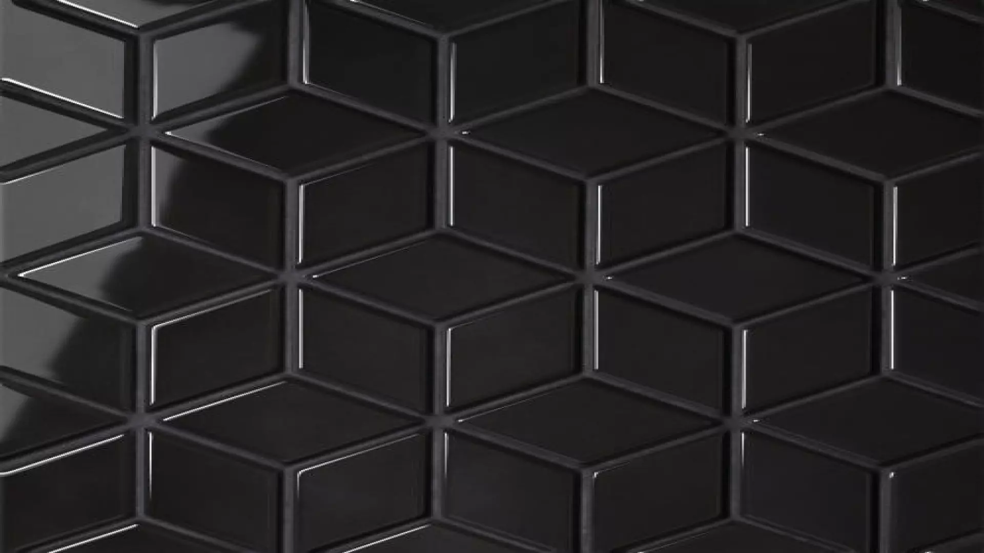 Le Cafe 2" X 3" Diamond Glossy Porcelain Mosaic Tile In Black material