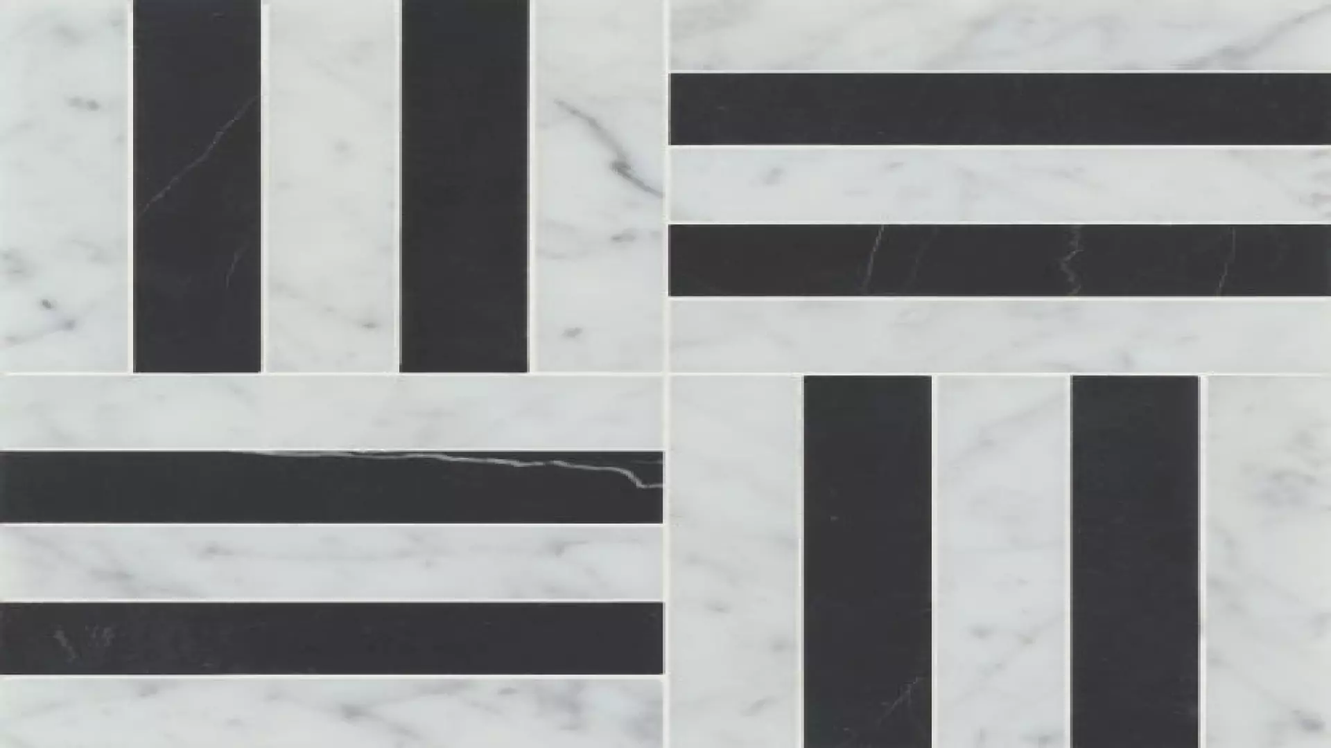 Matisse Mosaic 2 Marble Blend In White Carrara & Nero Marquina material