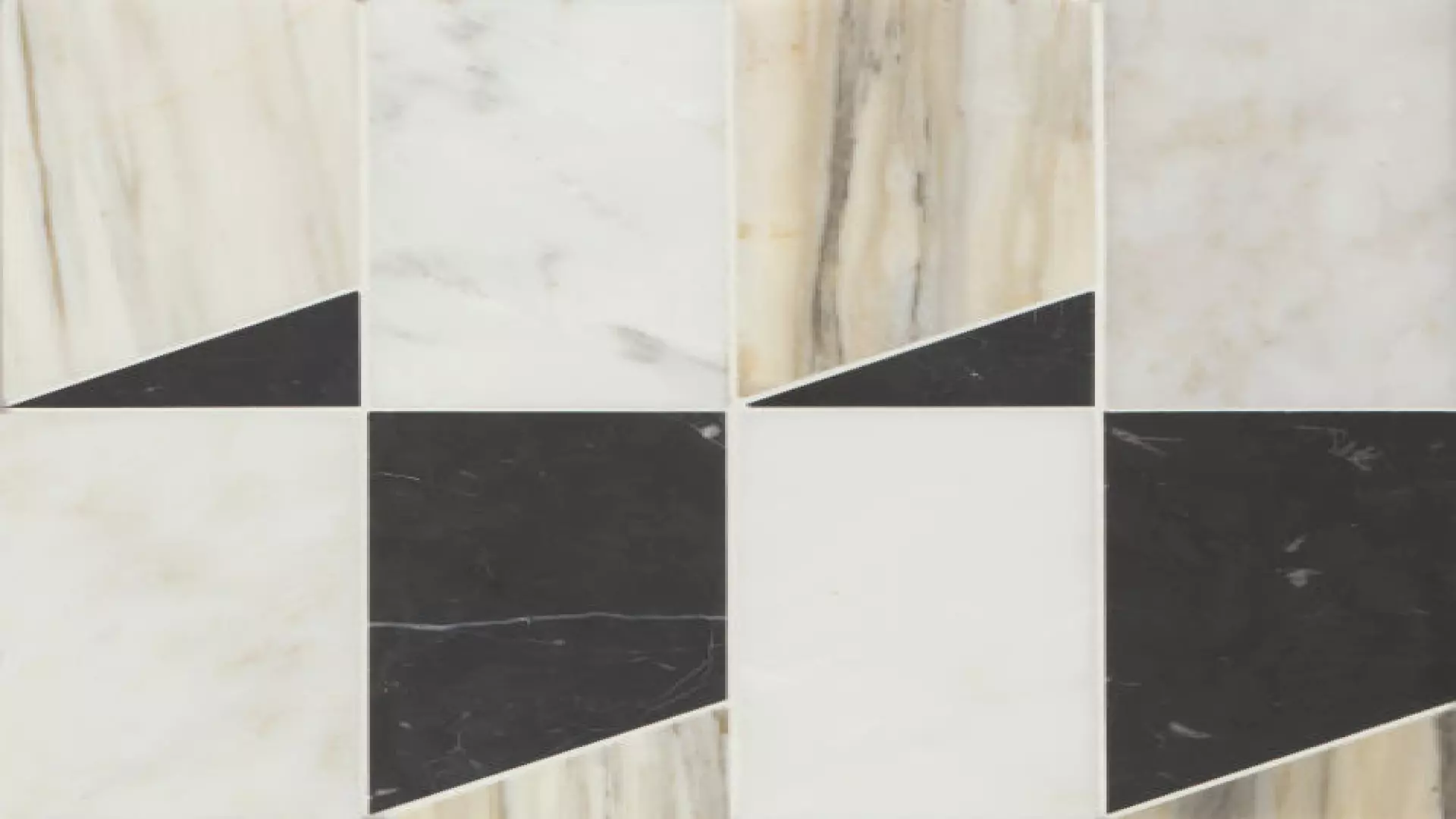 Modni Jett Honed Marble Mosaic Tile In Warm Blend material