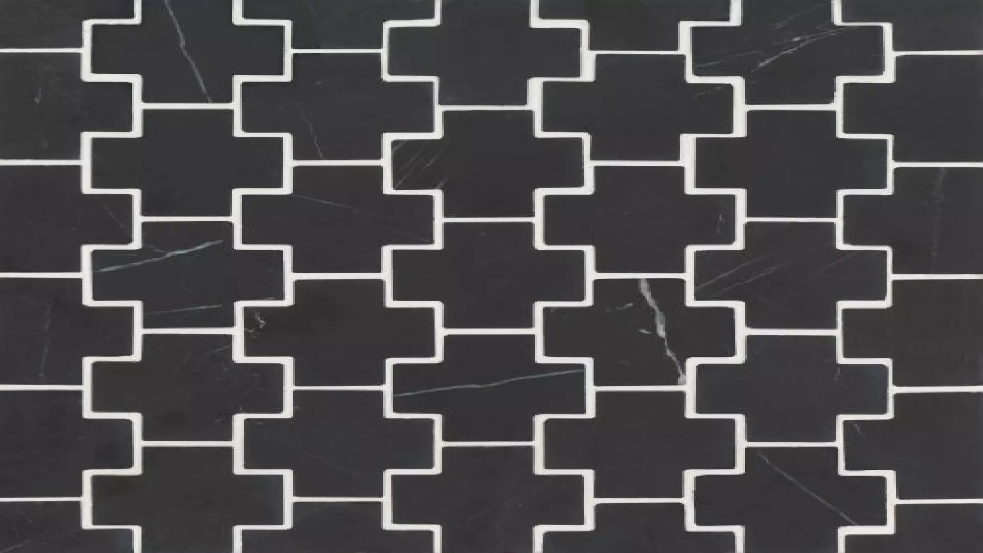 Monet Honed Marble Mosaic 4 Tile In Nero Marquina material