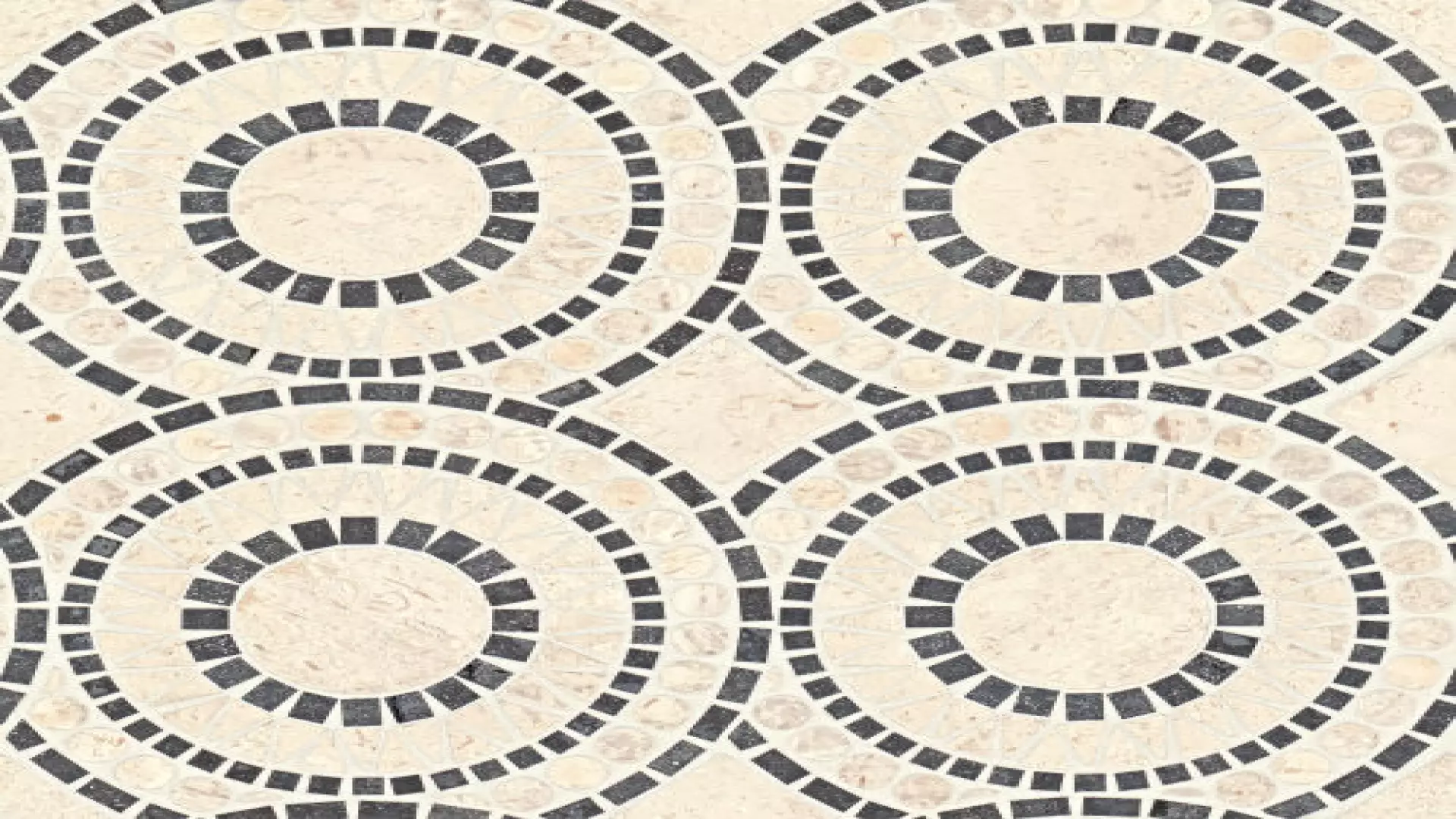 Solis Honed Marble Blend Mosaic Tile In Myra Beige & Basalt material