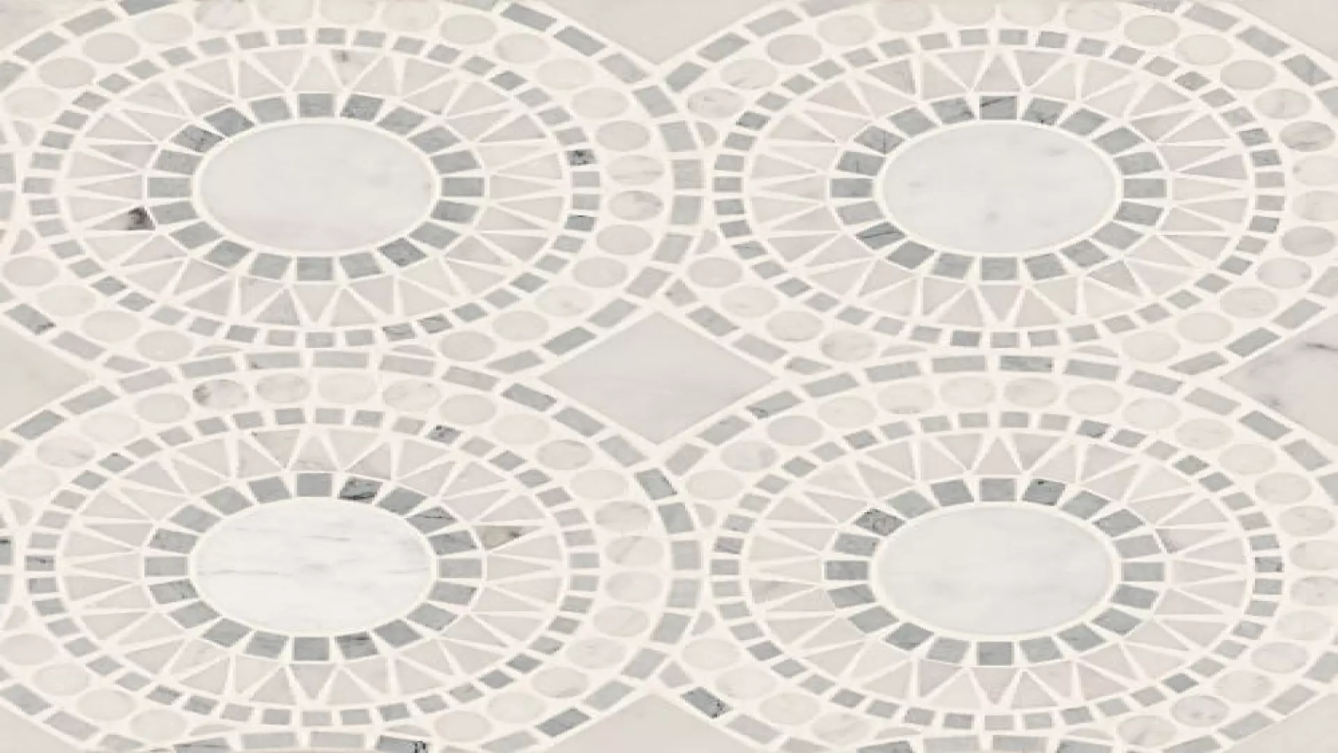 Solis Honed Marble Blend Mosaic Tile In White Carrara & Bardiglio material