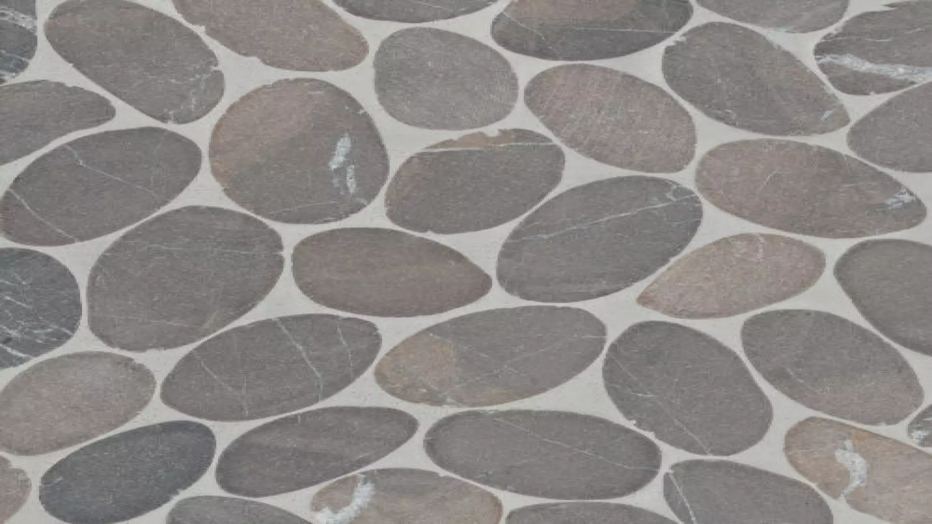 Waterbrook Jumbo Sliced Pebble Mosaic 12" X 12" In Dark Grey material