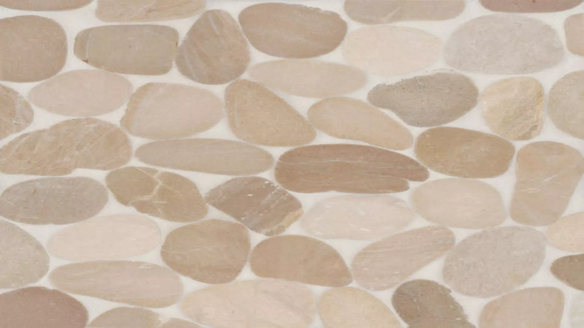 Waterbrook Jumbo Sliced Pebble Mosaic 12" X 12" In Tan material