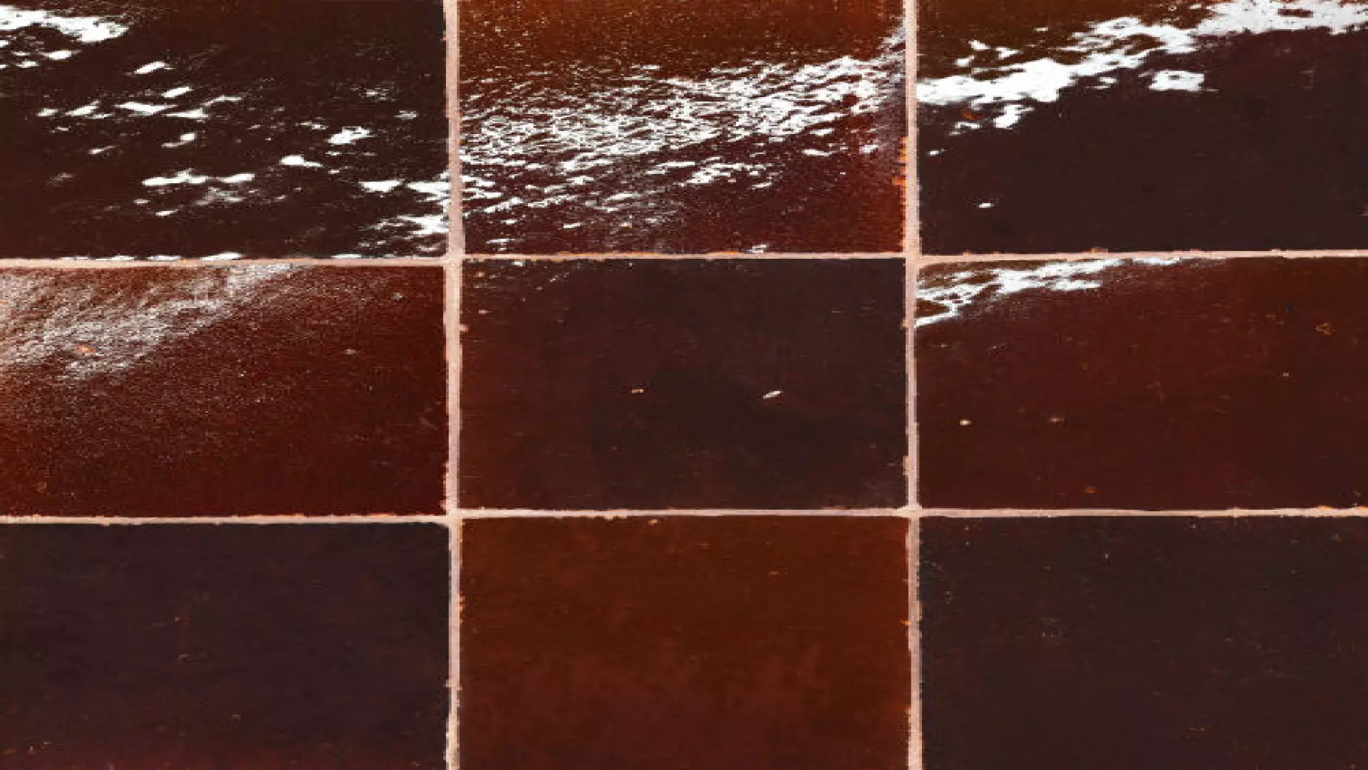 Zagora 4" X 4" Glossy Zellige Field Tile In Maroon material