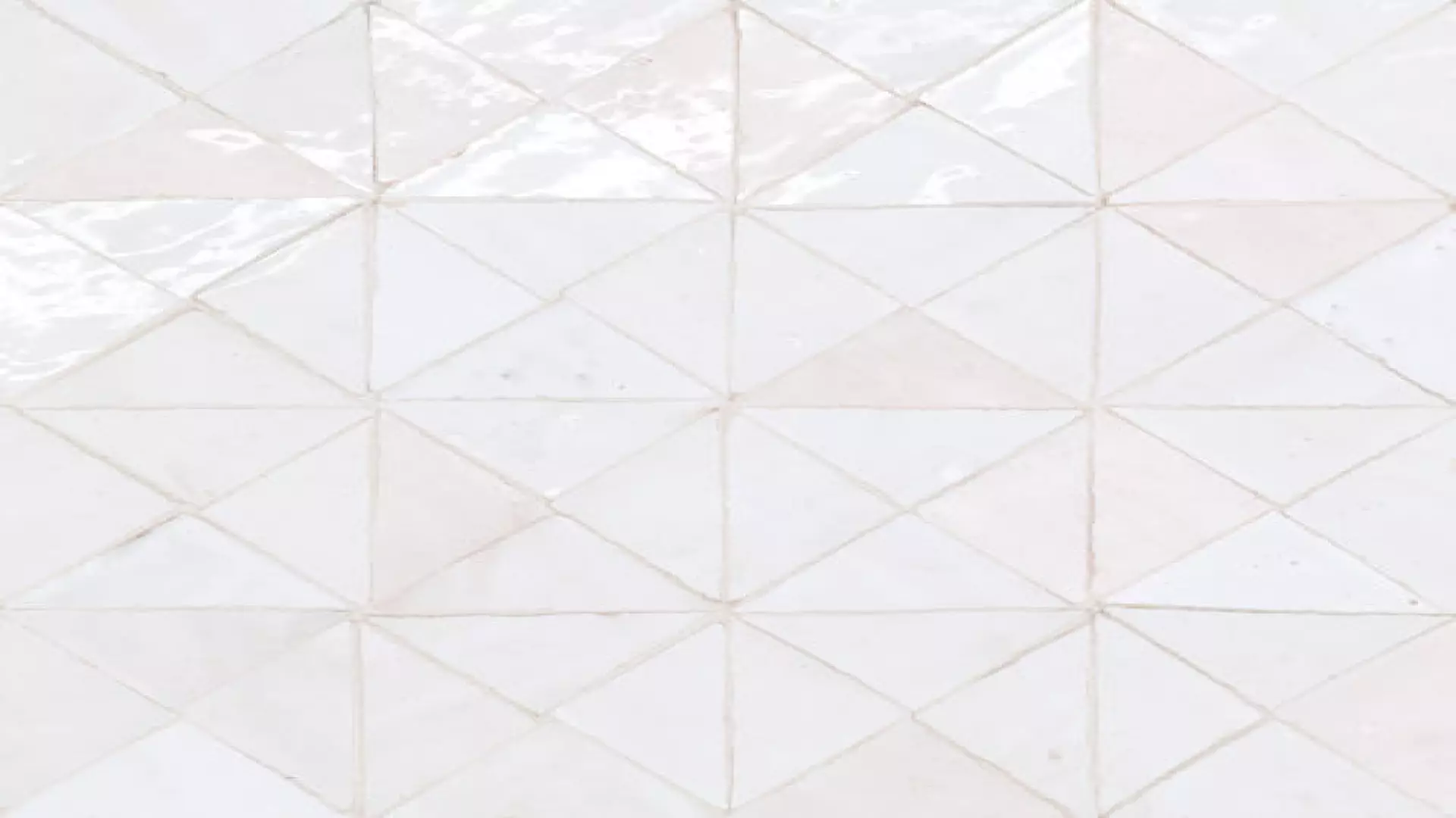 Zagora Triangle Glossy Zellige Mosaic Tile In Neige Blanc material
