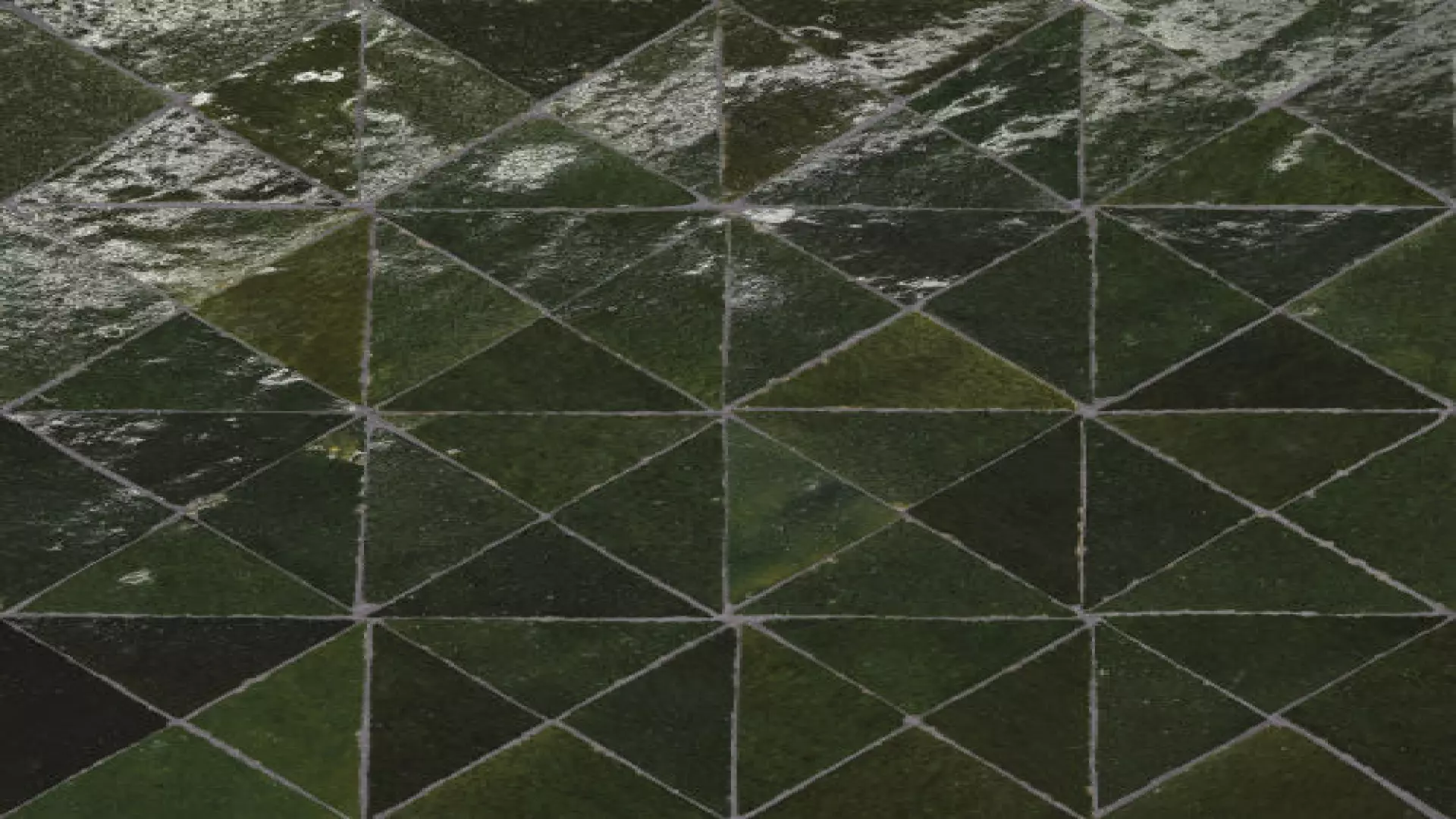 Zagora Triangle Glossy Zellige Mosaic Tile In Vert Mousse material