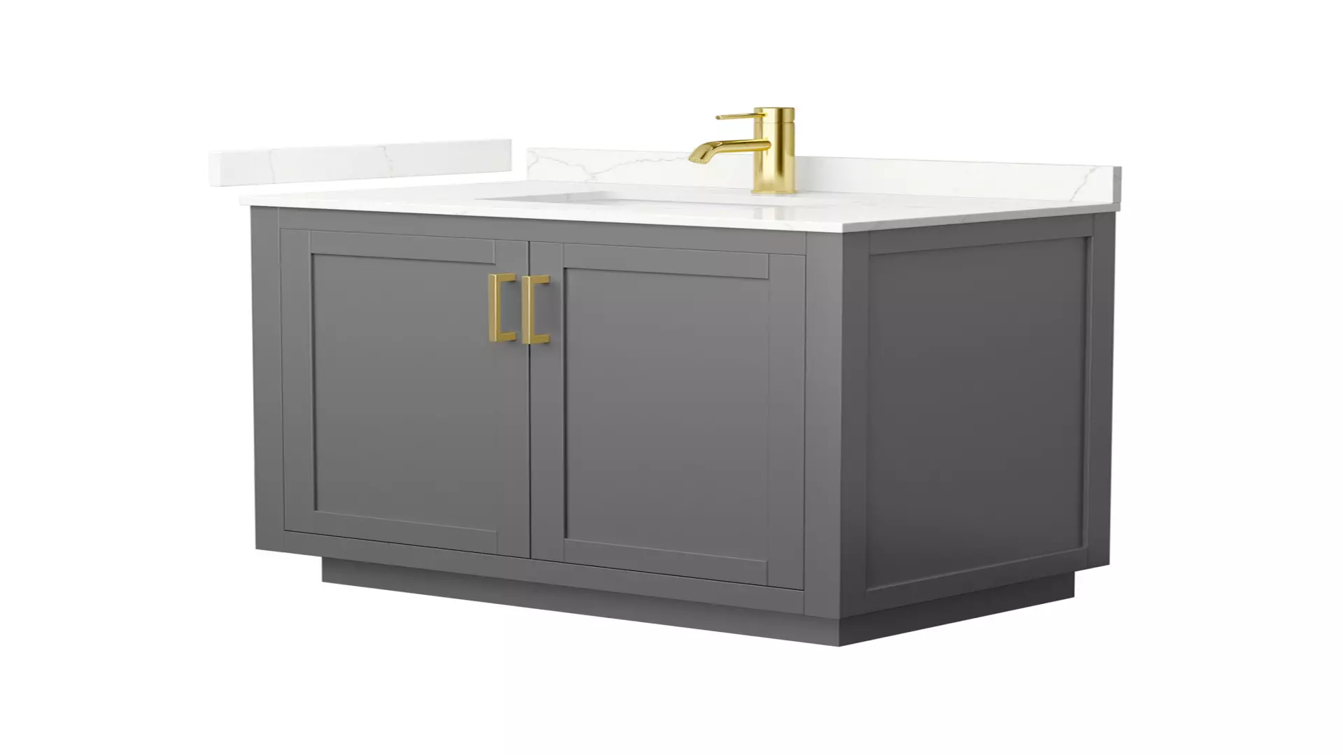 Miranda 36 Inch Single Bathroom Vanity in Dark Gray, Giotto Quartz Countertop, Undermount Square Sink (1-Hole), Brushed Gold Trim material