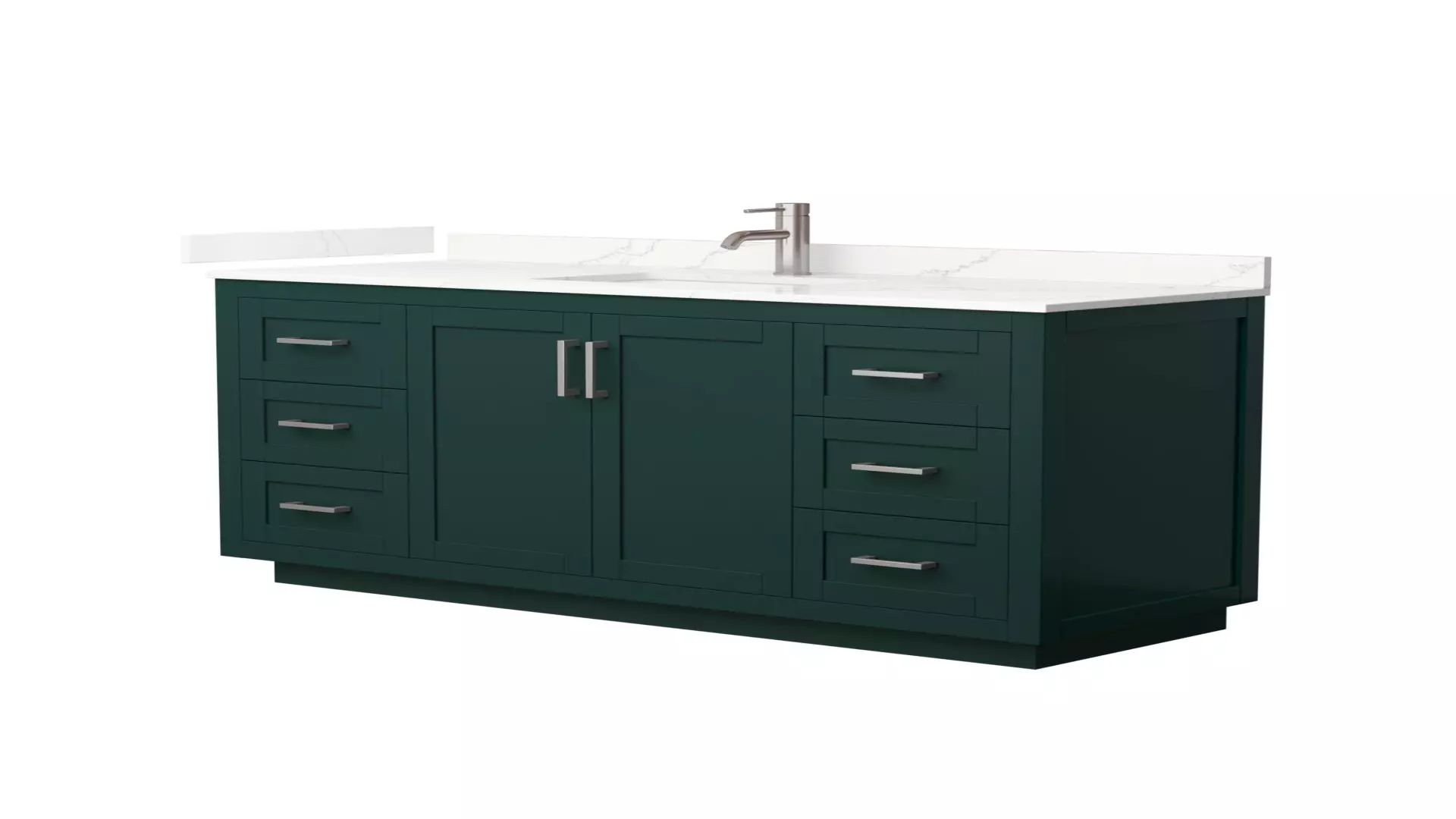 Miranda 60 Inch Single Bathroom Vanity in Green, Giotto Quartz Countertop, Undermount Square Sink (1-Hole), Brushed Nickel Trim material