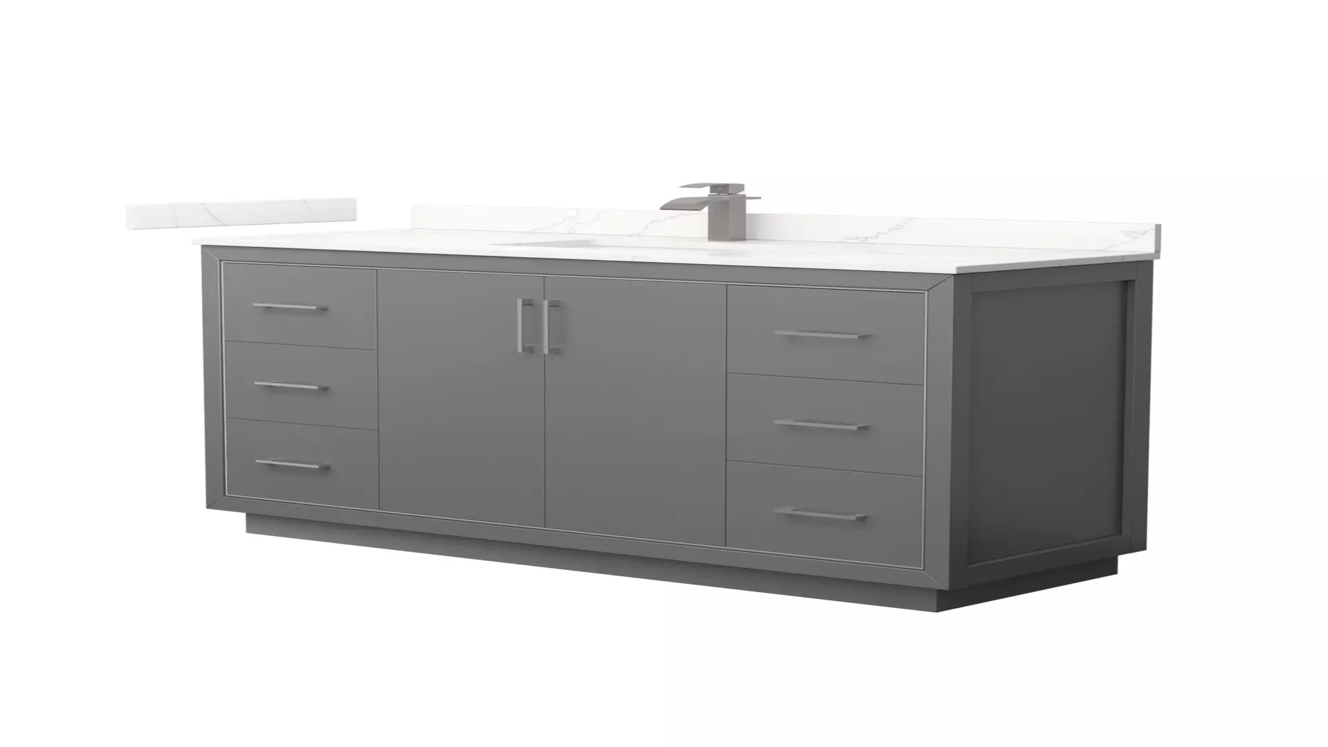 Icon 60 Inch Single Bathroom Vanity in Dark Gray, Giotto Quartz Countertop, Undermount Square Sink (1-Hole), Brushed Nickel Trim material