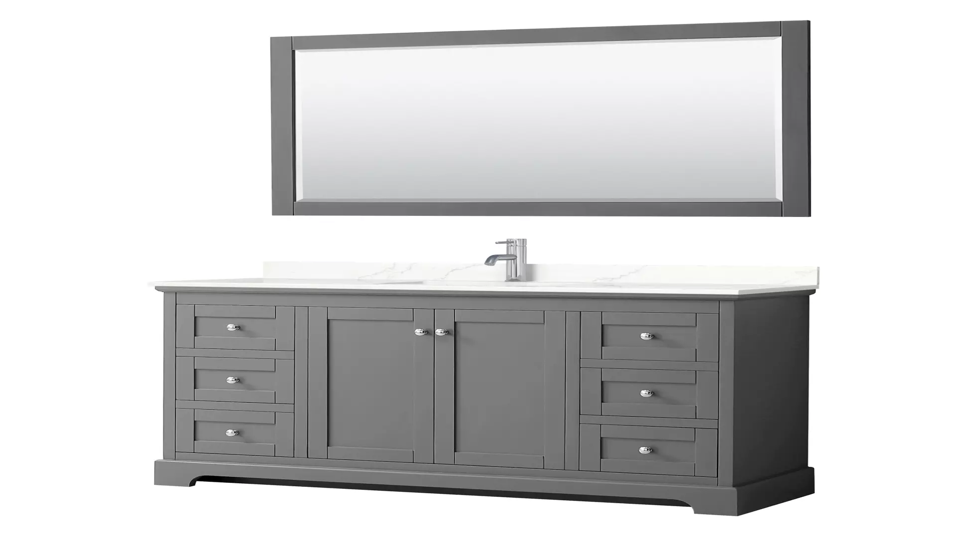 Avery 60 Inch Single Bathroom Vanity in Dark Gray, Giotto Quartz Countertop, Undermount Square Sink (1-Hole), Polished Chrome Trim, 58 Inch Mirror material