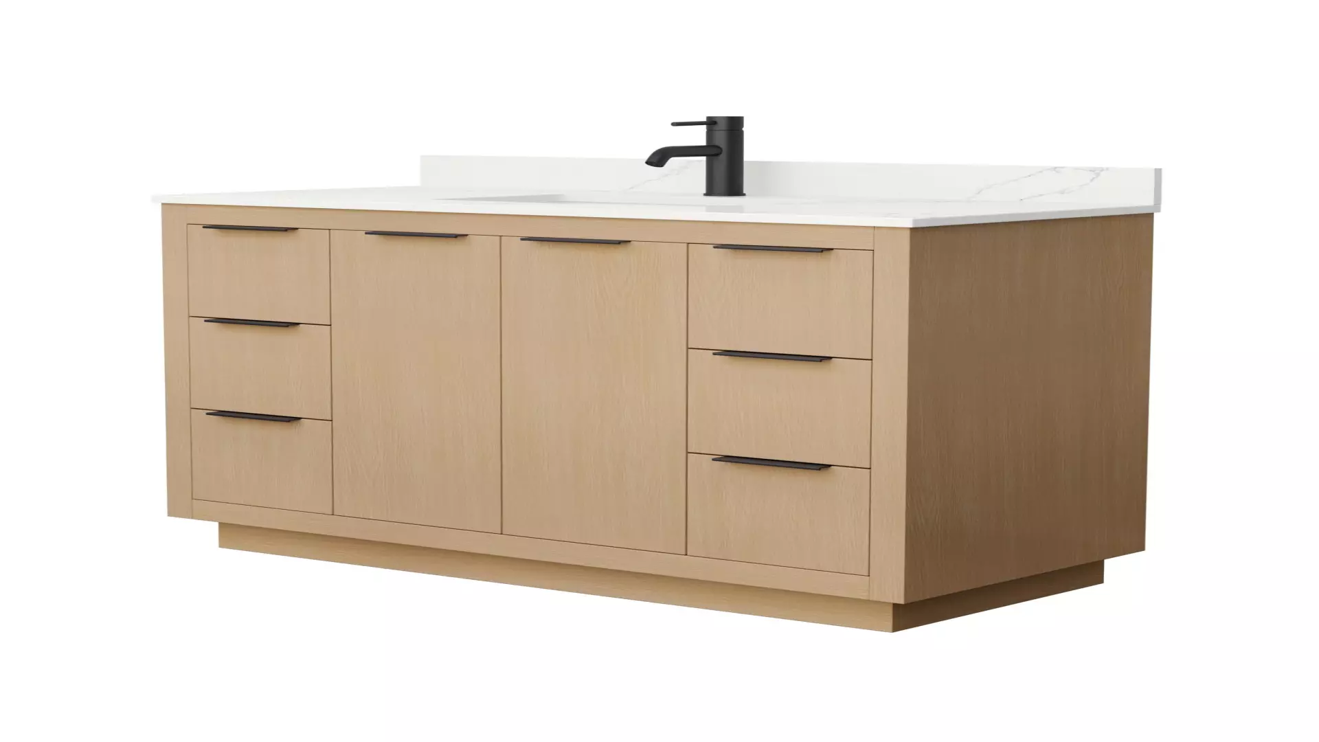 Maroni 48 Inch Single Bathroom Vanity in Light Straw, Giotto Quartz Countertop, Undermount Square Sink (1-Hole), Matte Black Trim material