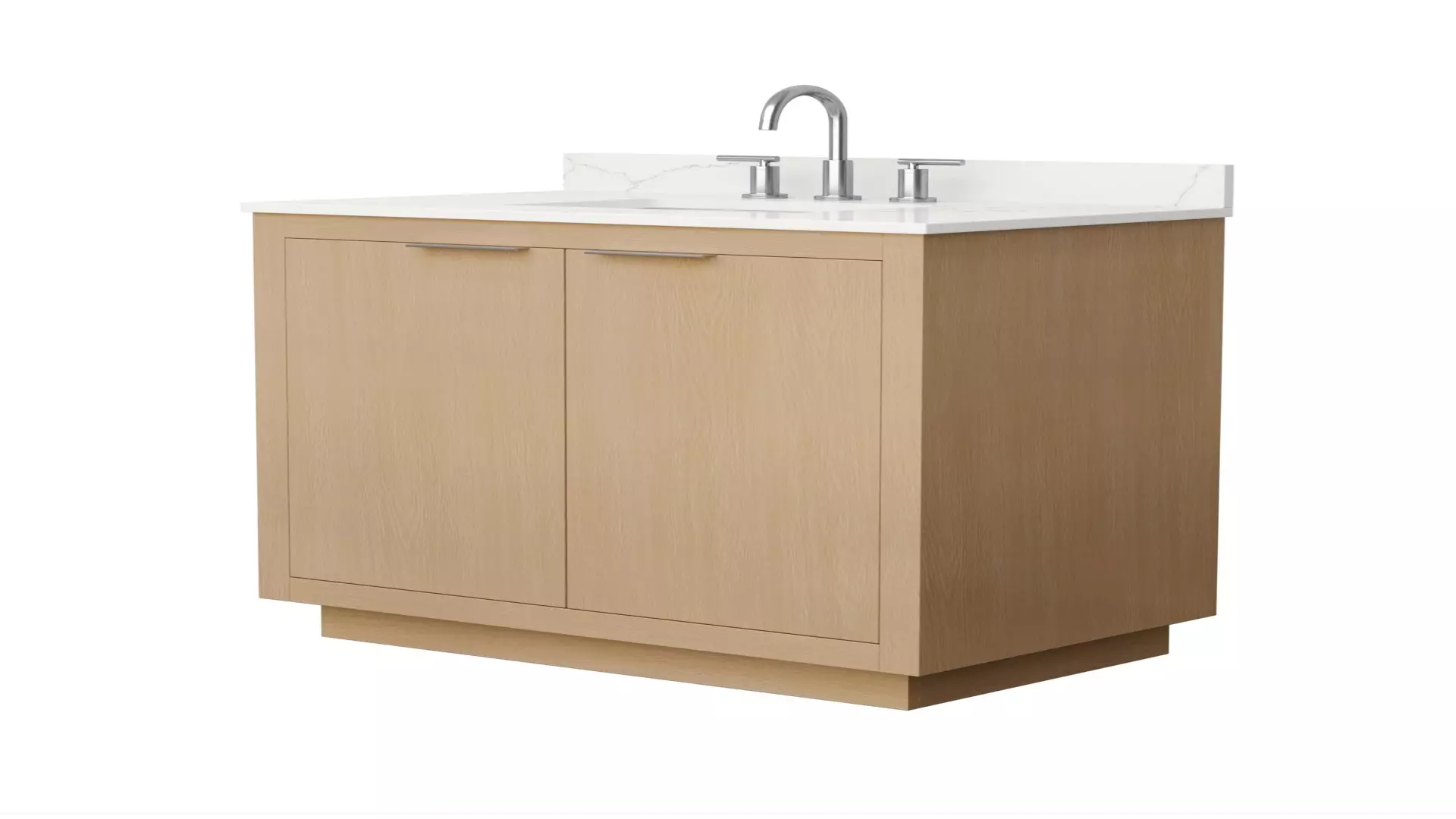 Maroni 36 Inch Single Bathroom Vanity in Light Straw, Giotto Quartz Countertop, Undermount Square Sink (3-Hole), Brushed Nickel Trim material