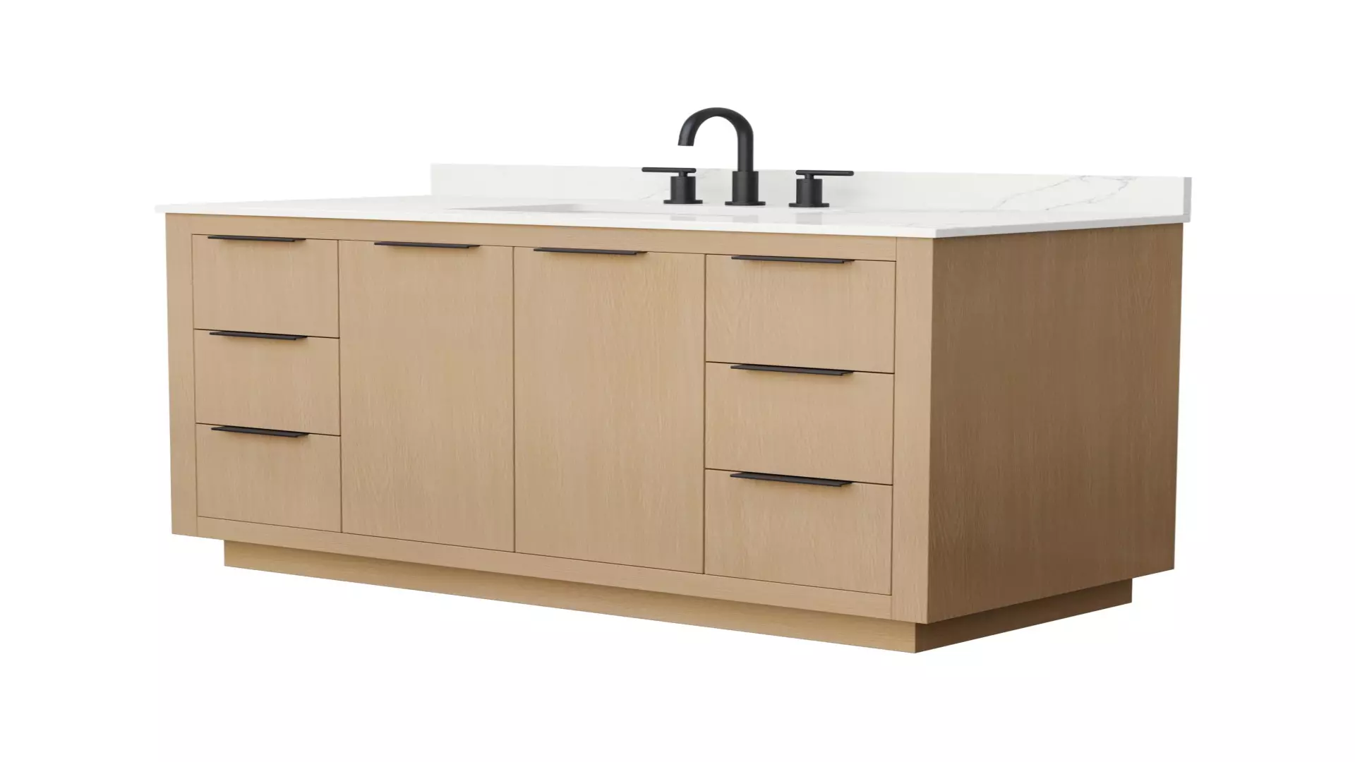 Maroni 48 Inch Single Bathroom Vanity in Light Straw, Giotto Quartz Countertop, Undermount Square Sink (3-Hole), Matte Black Trim material