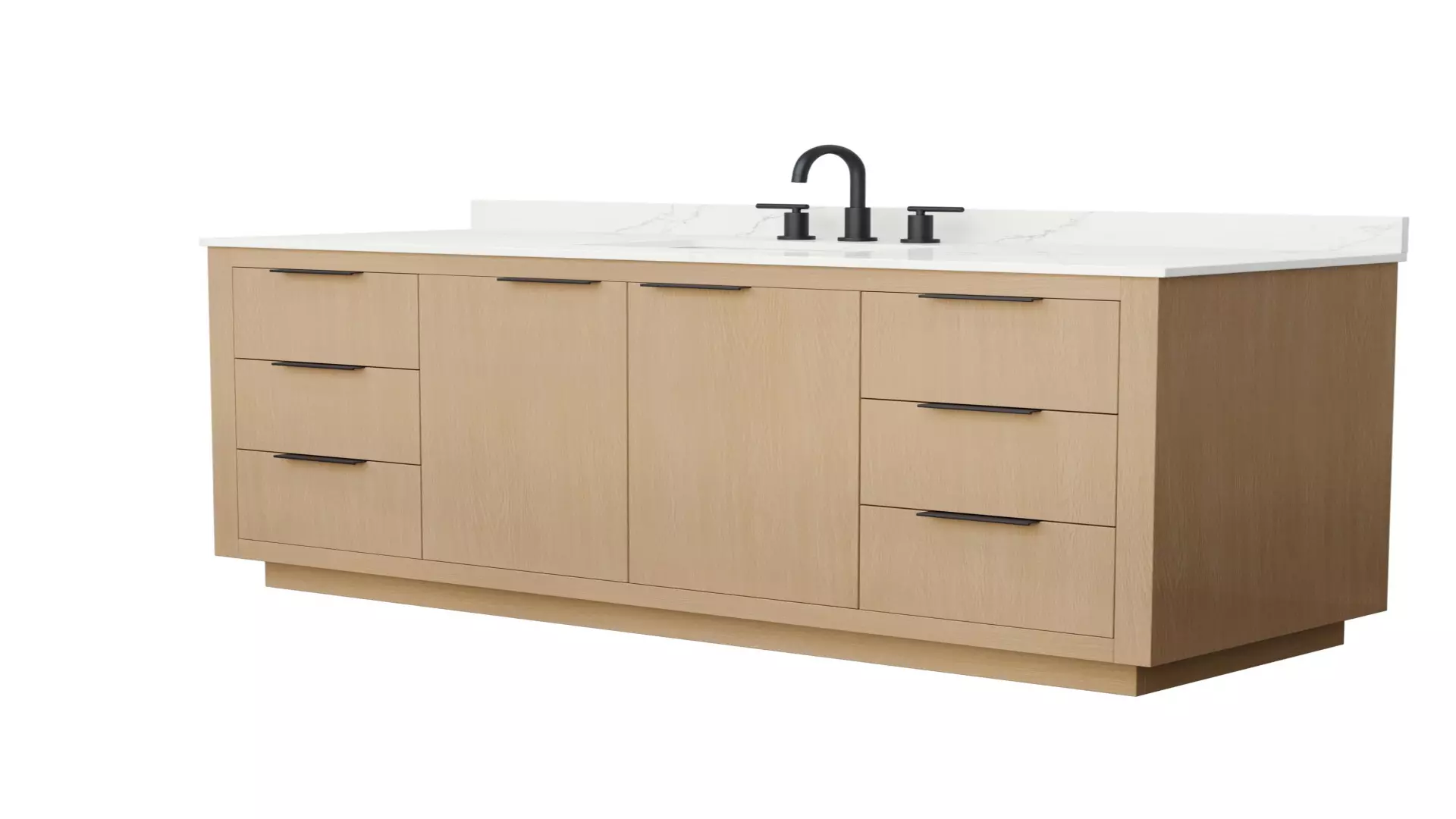 Maroni 60 Inch Single Bathroom Vanity in Light Straw, Giotto Quartz Countertop, Undermount Square Sink (3-Hole), Matte Black Trim material
