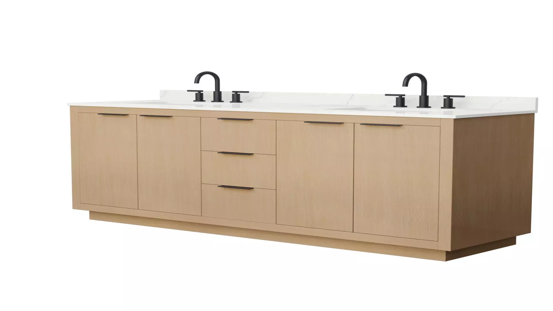 Maroni 72 Inch Double Bathroom Vanity in Light Straw, Giotto Quartz Countertop, Undermount Square Sinks (3-Hole), Matte Black Trim material