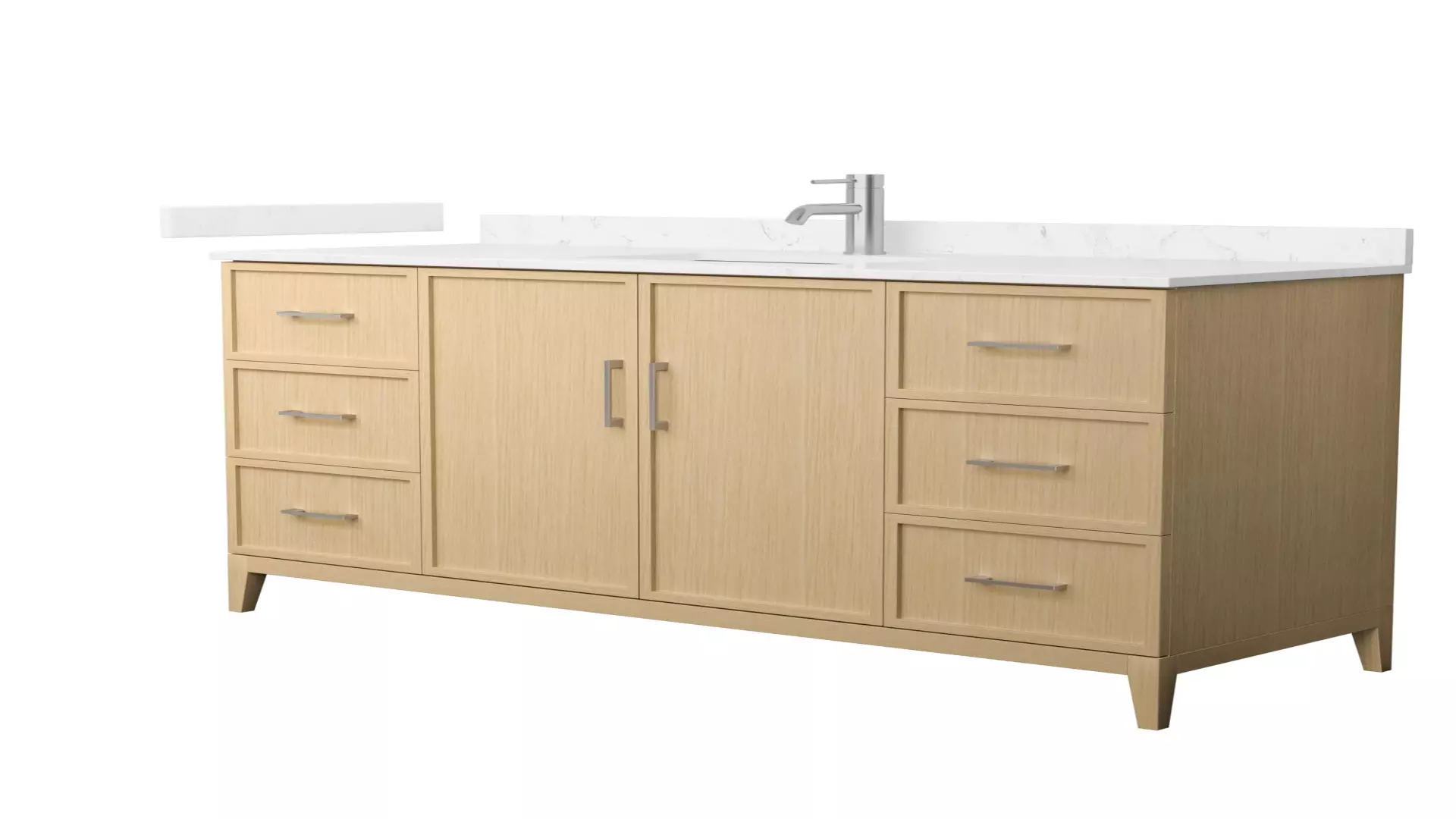 Elan 60 Inch Single Bathroom Vanity in White Oak, Carrara Cultured Marble Countertop, Undermount Square Sink, Brushed Nickel Trim material
