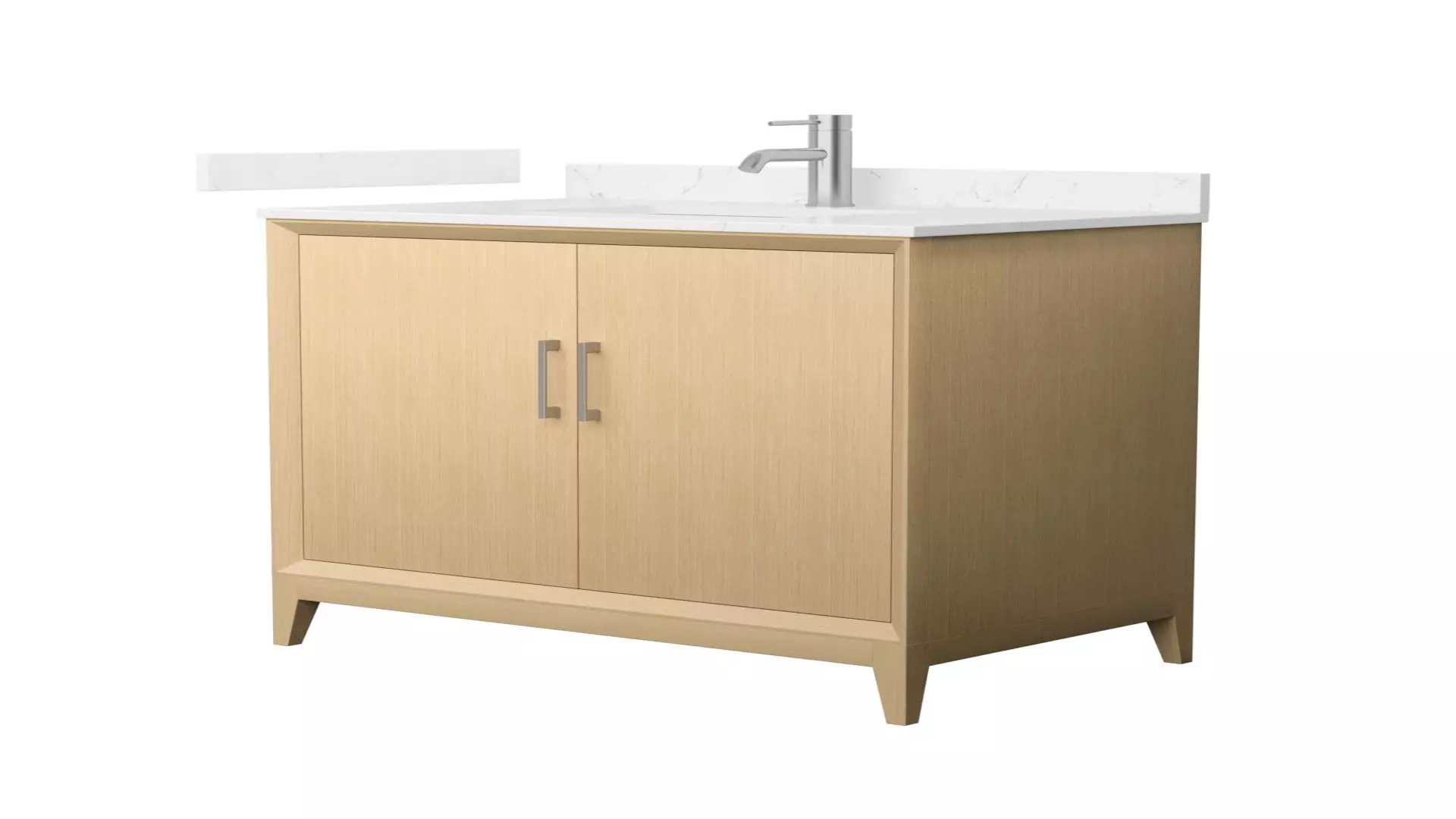 Janna 36 Inch Single Bathroom Vanity in White Oak, Carrara Cultured Marble Countertop, Undermount Square Sink, Brushed Nickel Trim material
