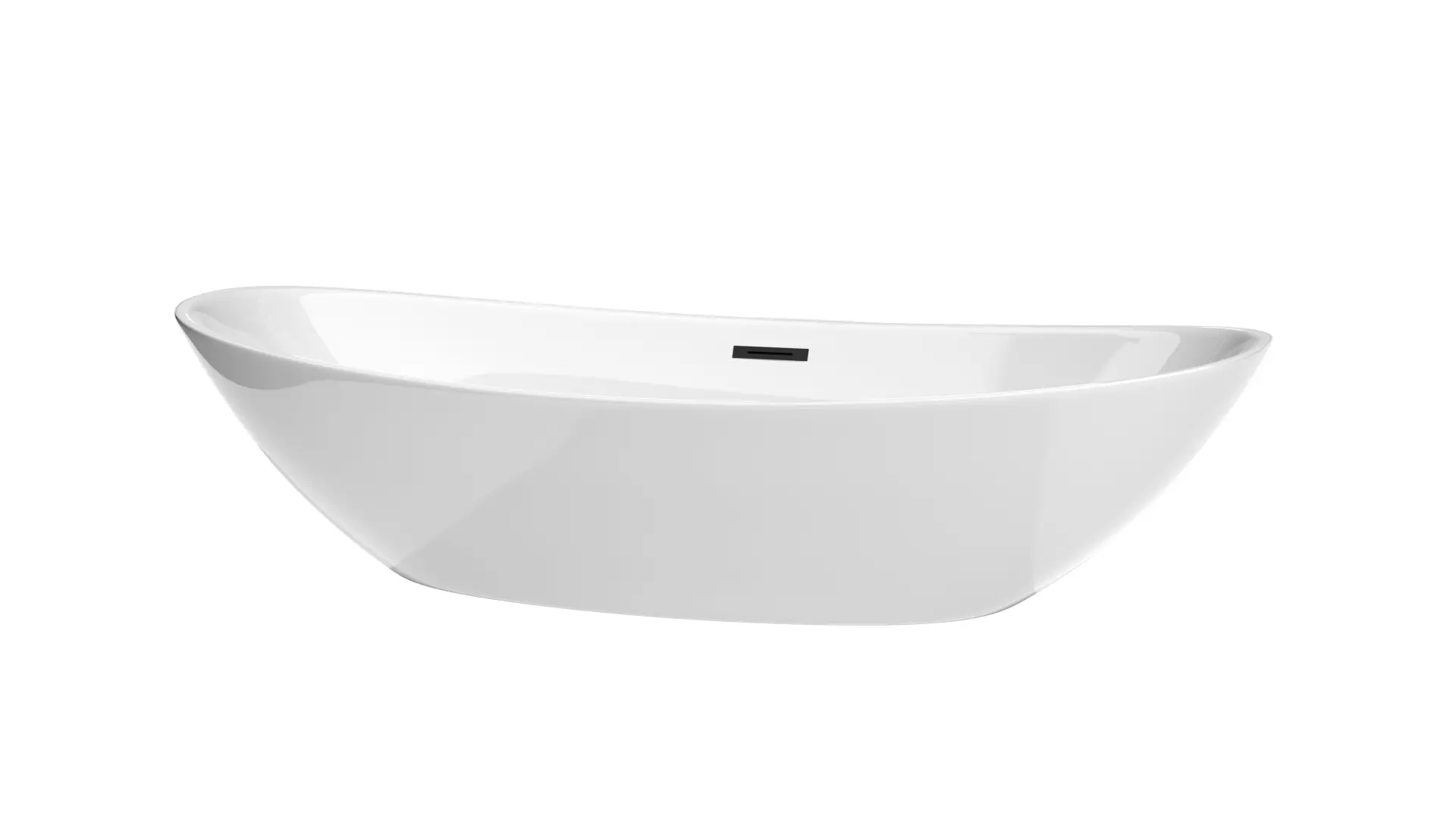 Dorrit 60 Inch Freestanding Bathtub in White with Matte Black Drain and Overflow Trim material