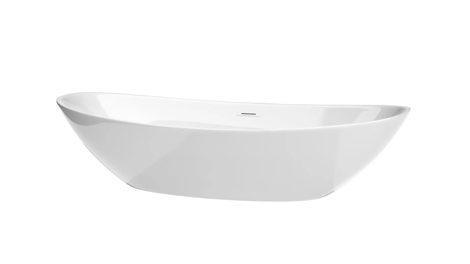 Dorrit 60 Inch Freestanding Bathtub in White with Shiny White Drain and Overflow Trim material