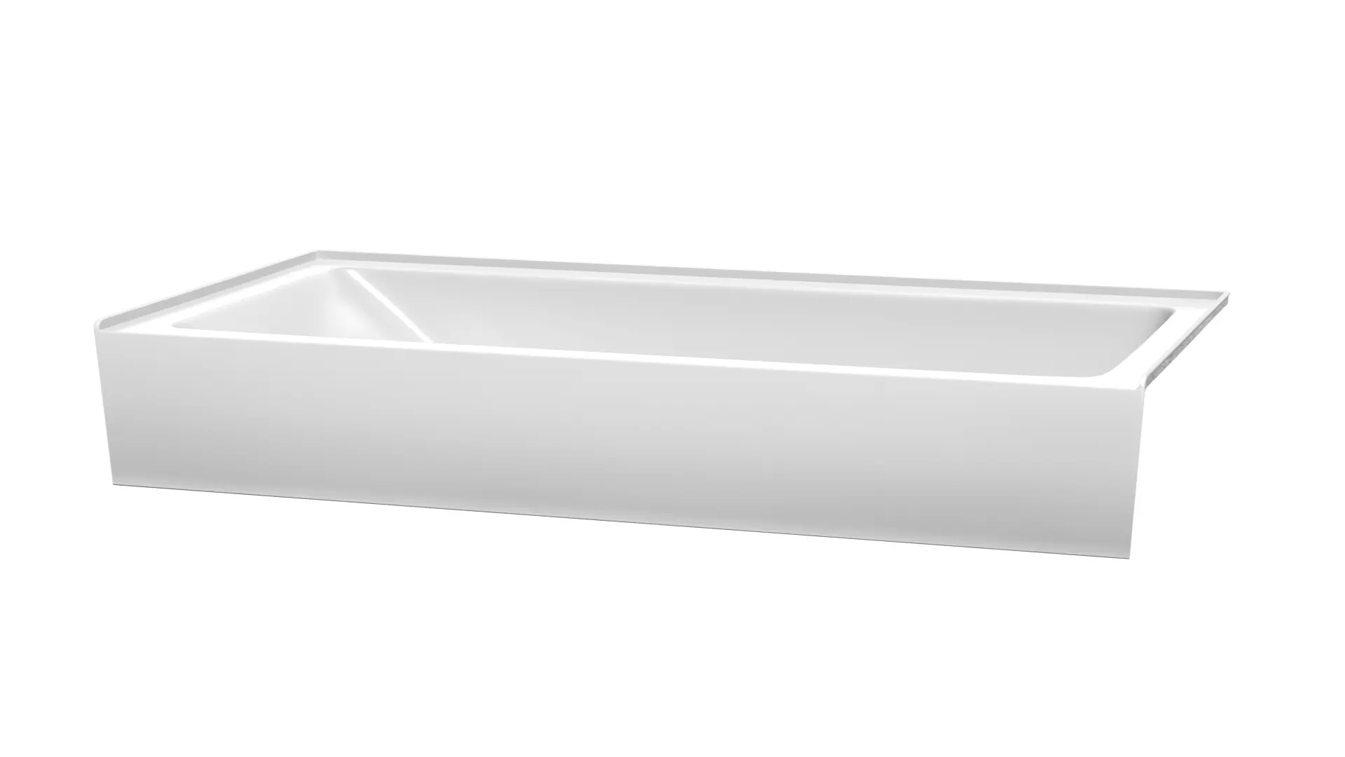 Grayley 60x30x18 Inch Alcove Bathtub in White with Right-Hand Drain and Overflow Trim in Brushed Nickel material