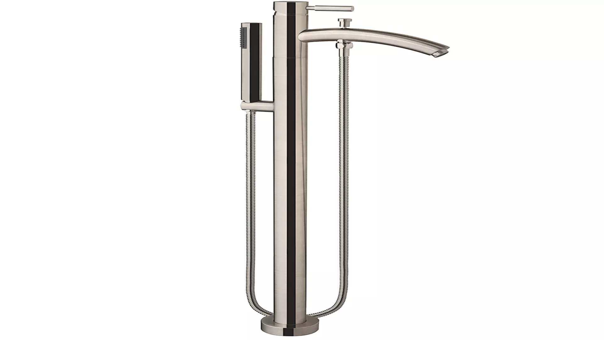 Taron Modern-Style Bathroom Tub Filler Faucet (Floor-mounted) in Brushed Nickel material