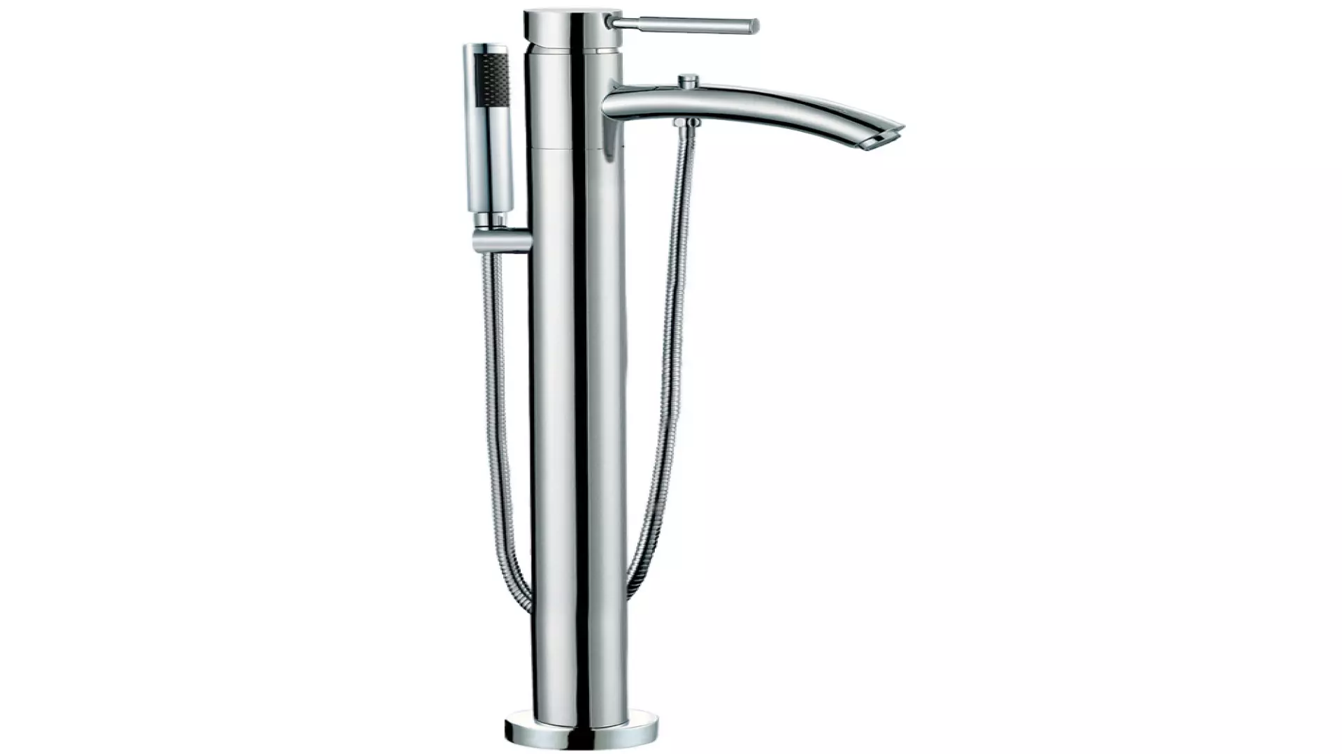 Taron Modern-Style Bathroom Tub Filler Faucet (Floor-mounted) in Polished Chrome material