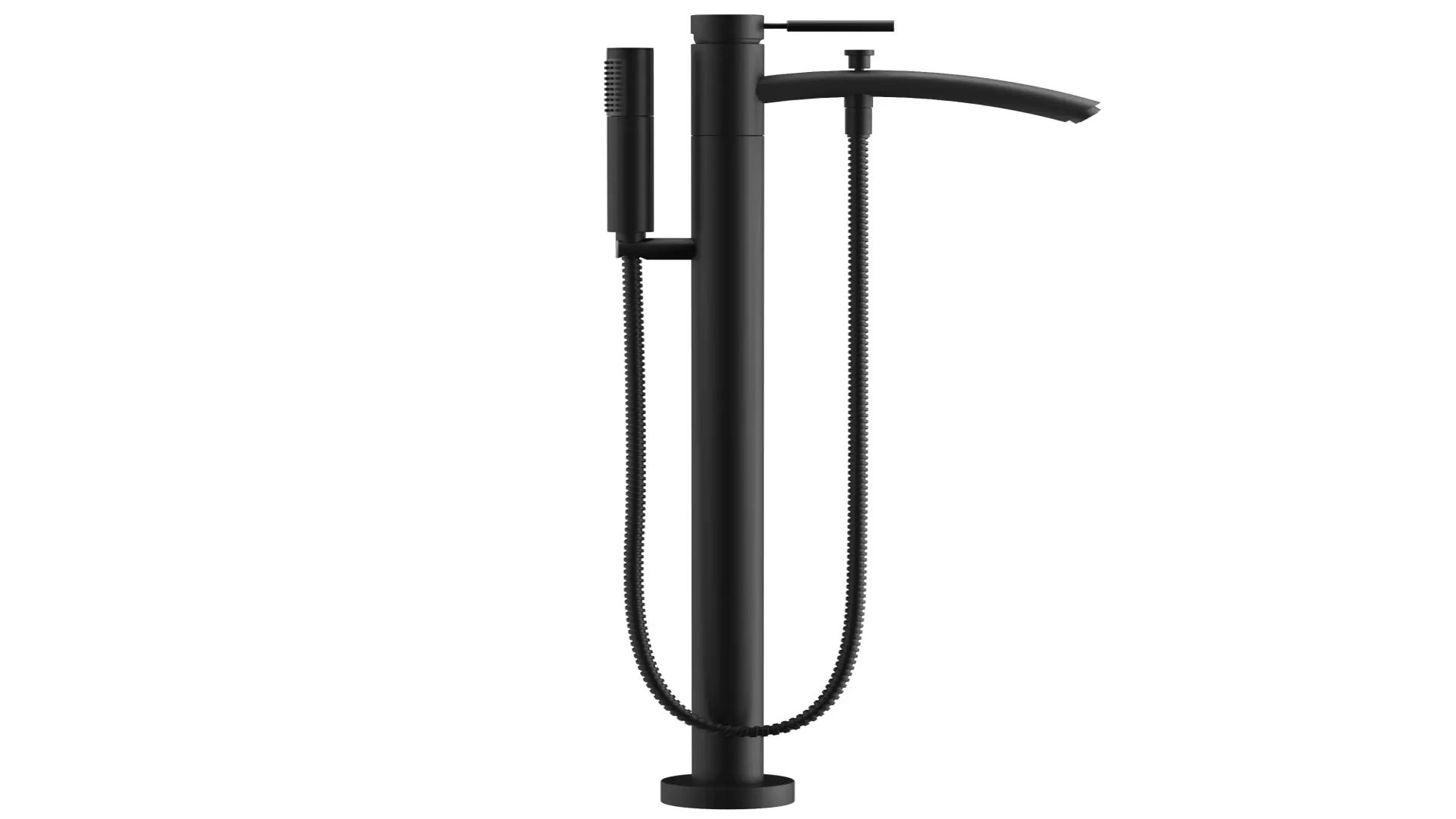 Taron Modern-Style Bathroom Tub Filler Faucet (Floor-mounted) in Matte Black material