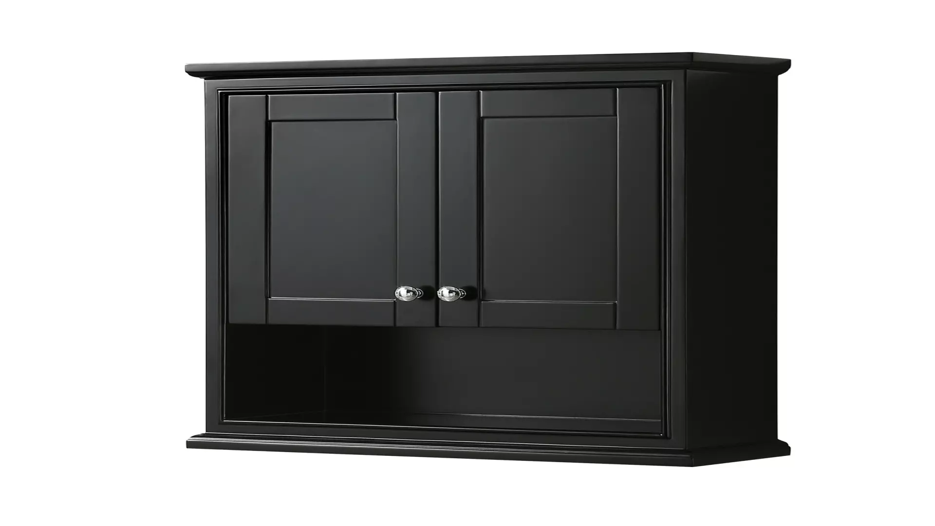 Deborah Over-the-Toilet Bathroom Wall-Mounted Storage Cabinet in Dark Espresso with Polished Chrome Trim material