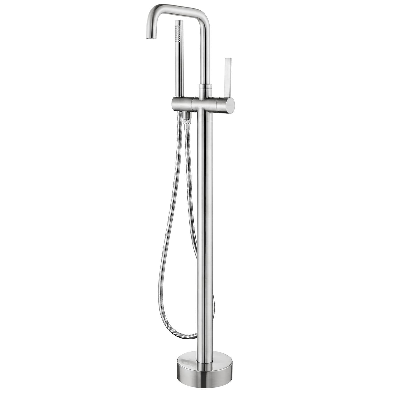 Delara Freestanding Chrome Tub Faucet with Hand Shower material