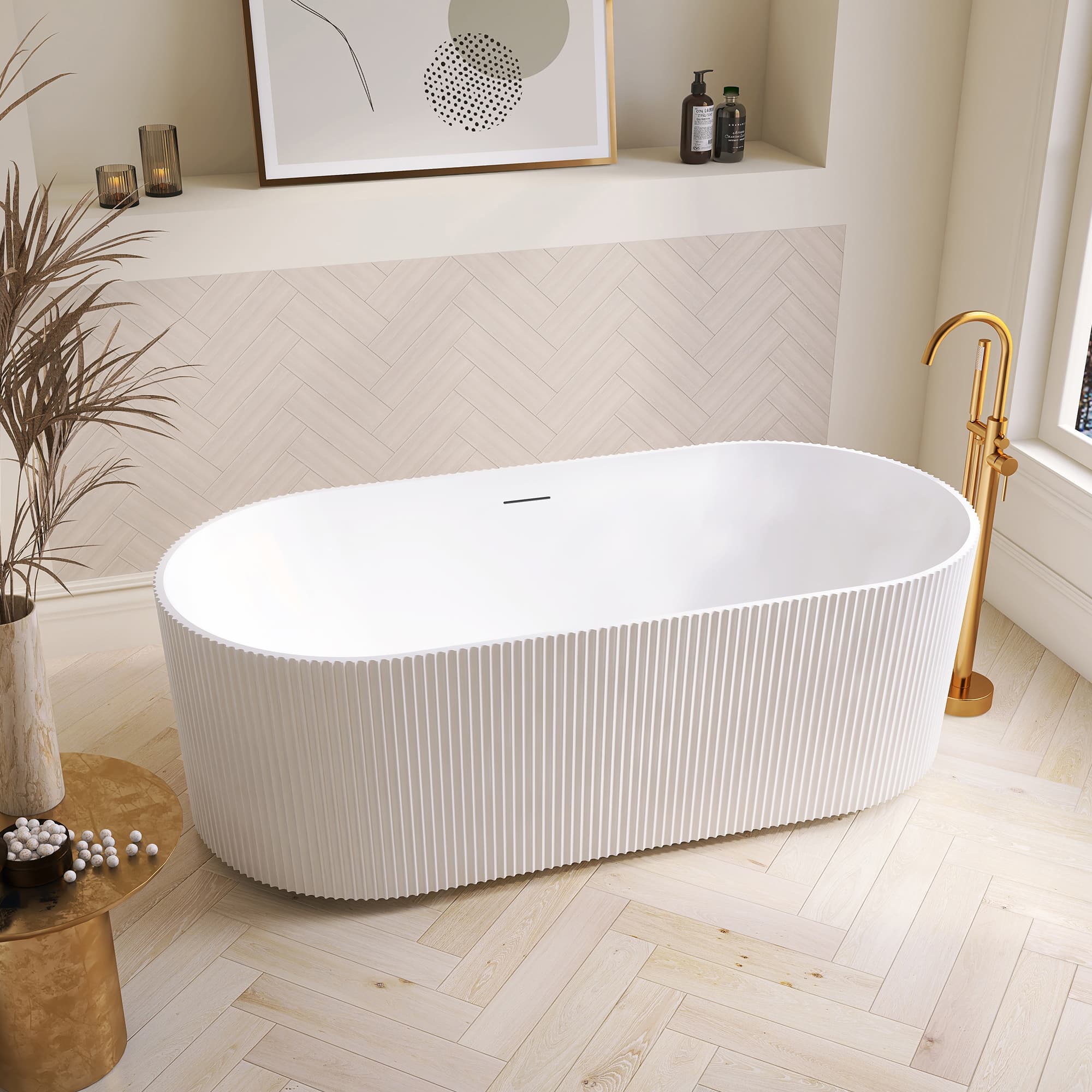 Vinnova Linyi 66.9" x 31.5" Soaking Bathtub material