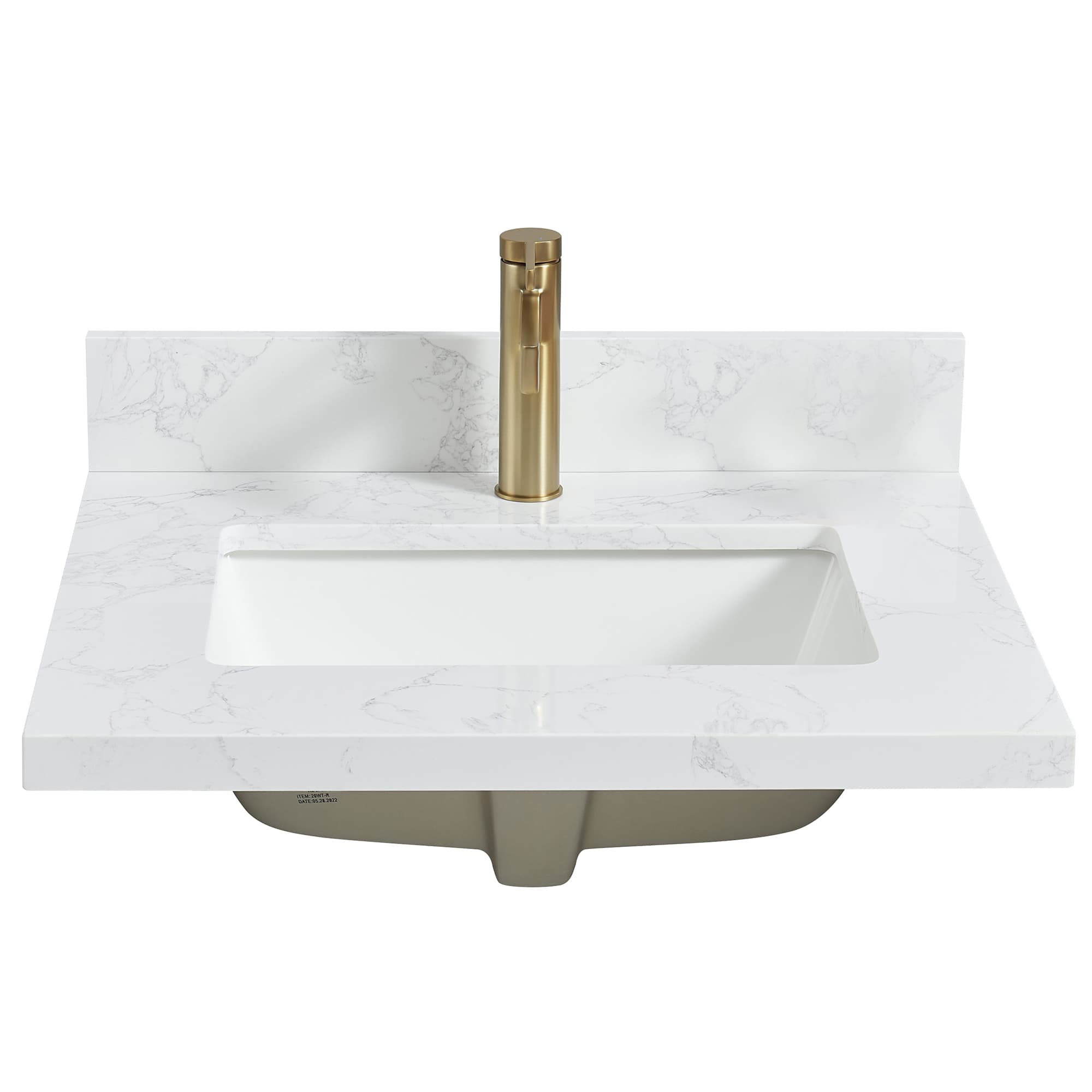 Malaga 25 in. W x 22 in. D Composite Stone Vanity Top in Grain White with White Rectangular Single Sink material