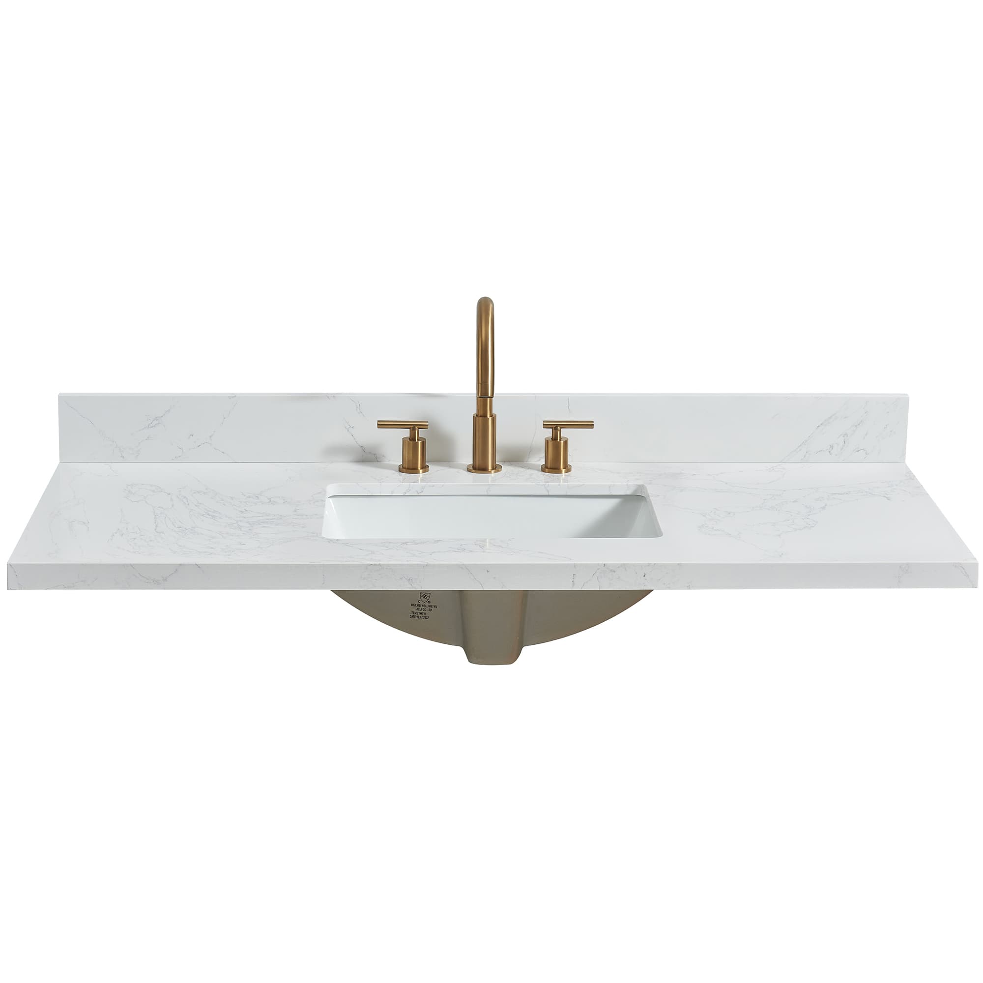 Jaen 49 in. W x 22 in. D Composite Stone Vanity Top in Grain White with White Rectangular Single Sink material