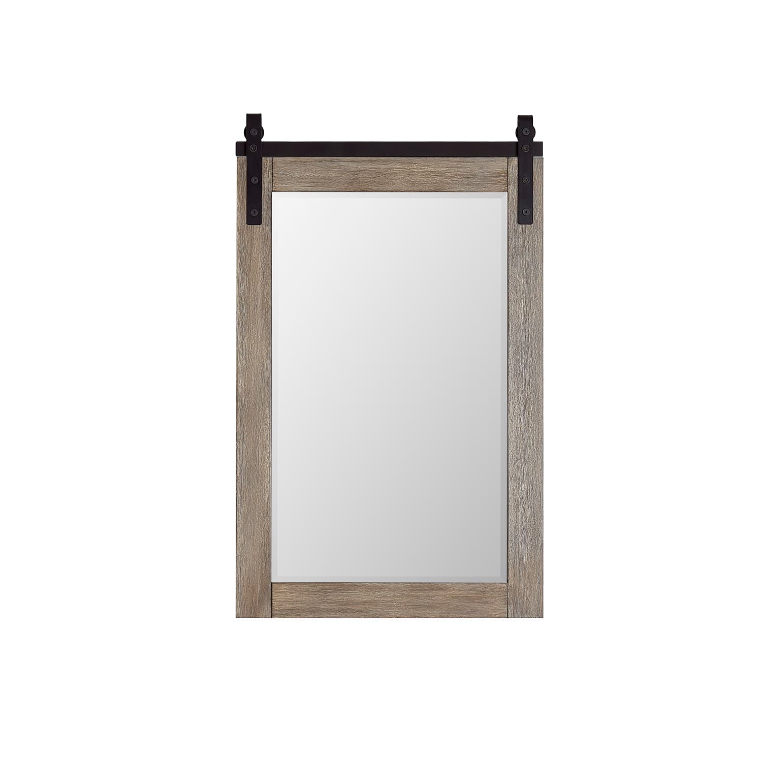 Cortes 24" Rectangular Bathroom Vanity Barndoor Wall Mount Mirror in Grey material