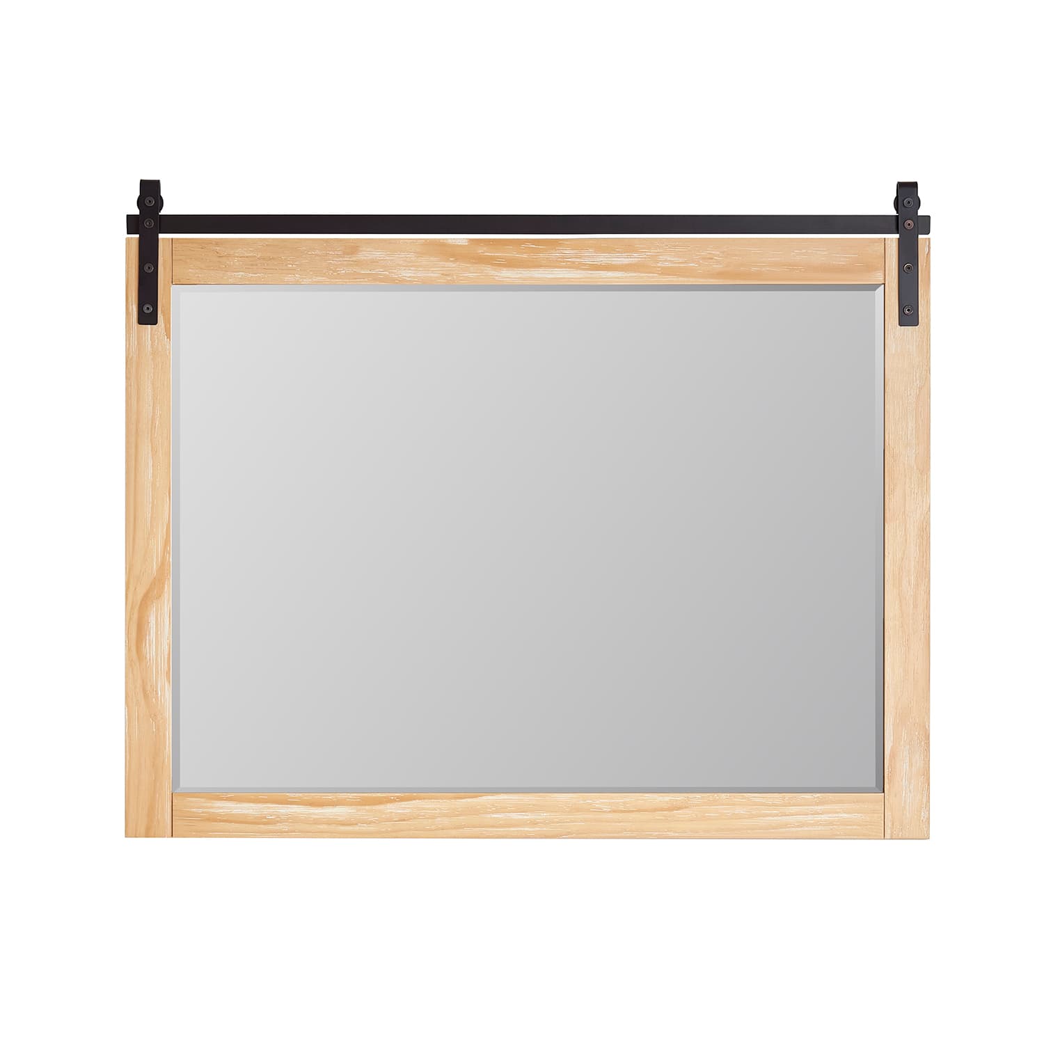 Cortes 48" Rectangular Bathroom Vanity Barndoor Wall Mount Mirror in Pine material