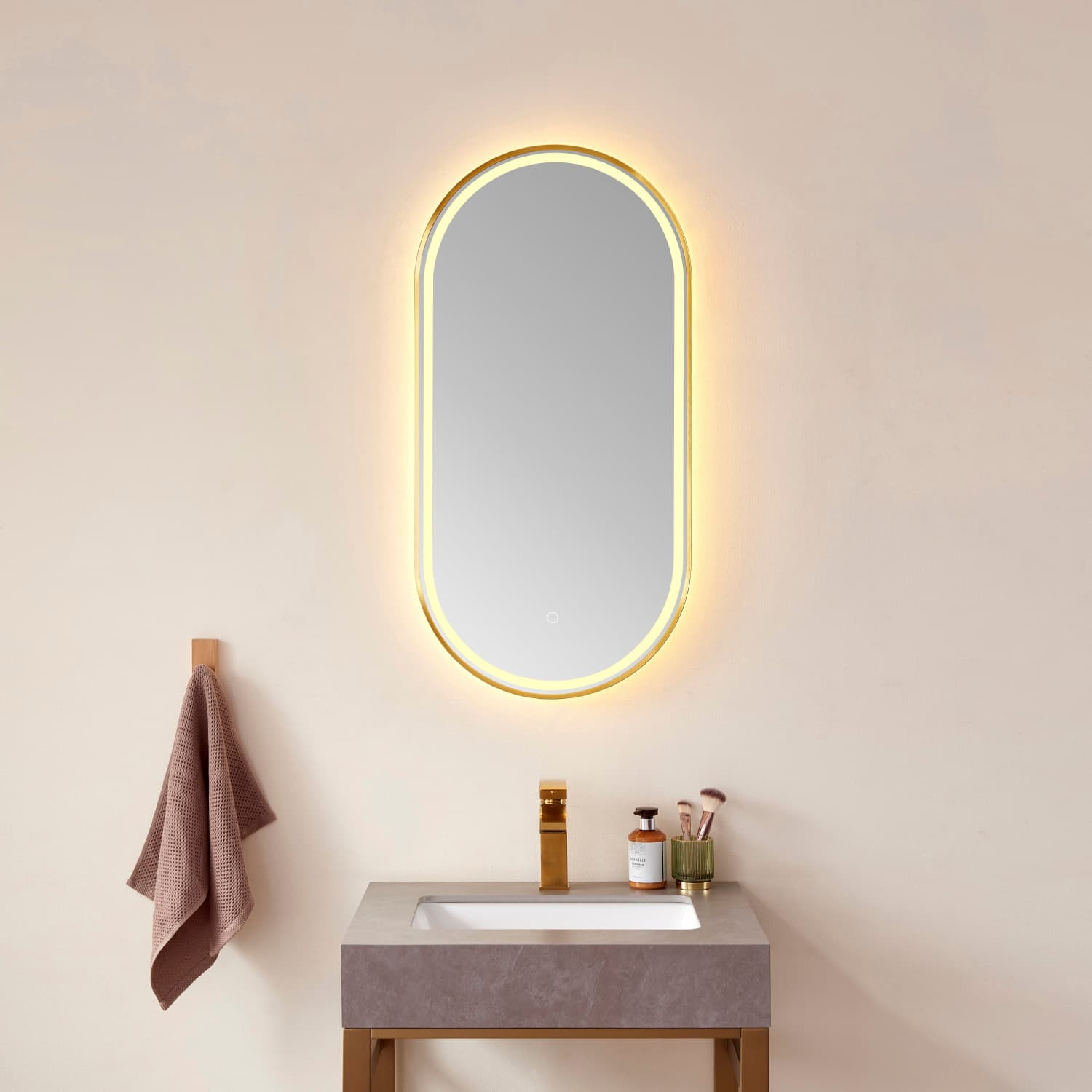 18'' Oval LED Lighted Accent Bathroom/Vanity Wall Mirror material